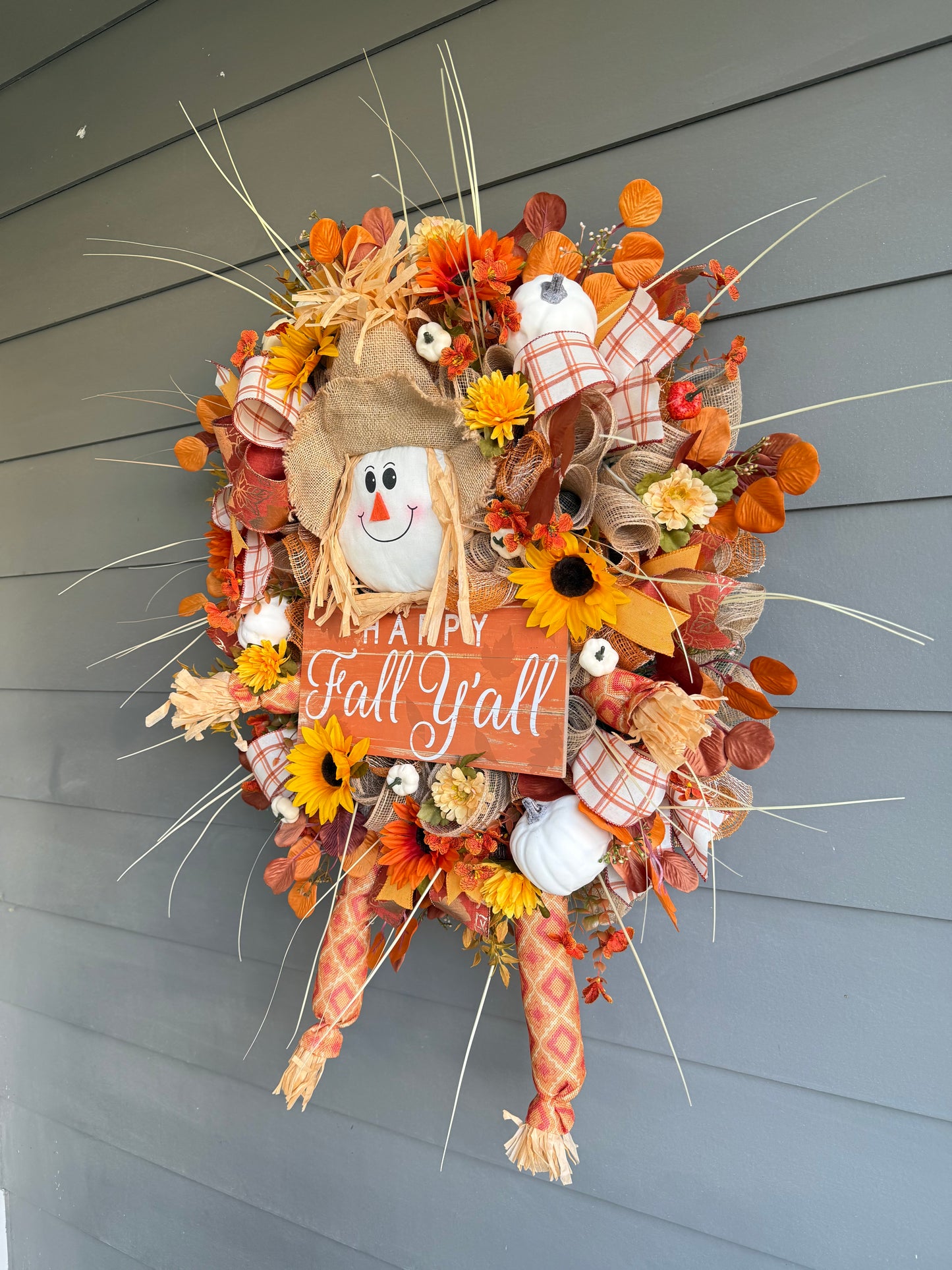 Scarecrow Happy Fall Yall Wreath
