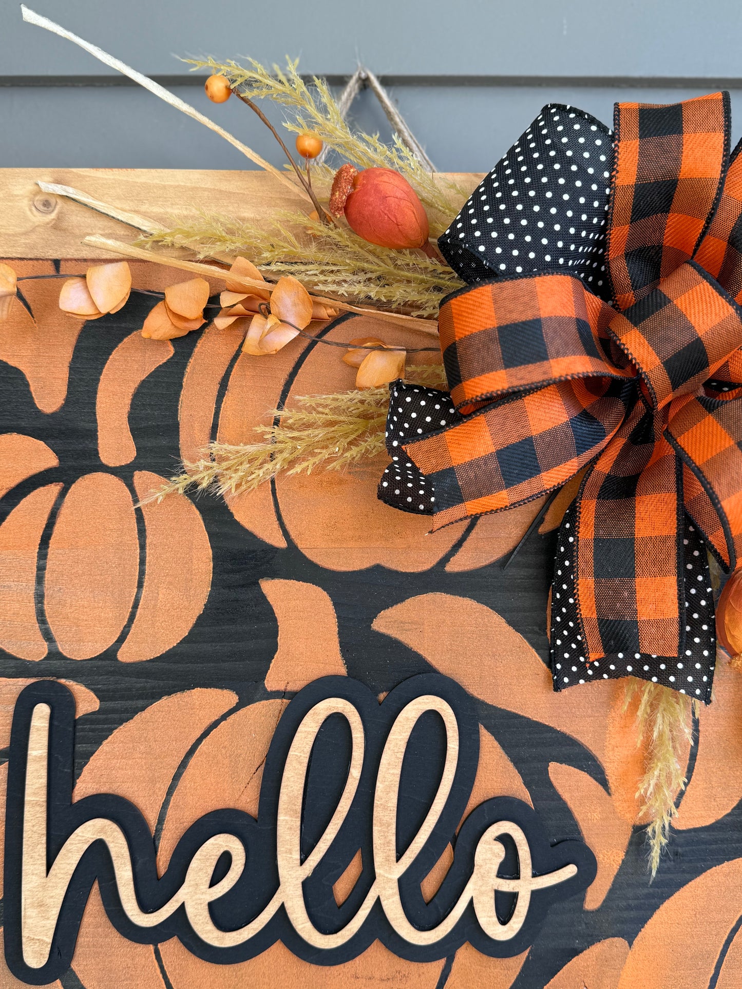 Fall Square Pumpkin PorchSet - Orange & Black