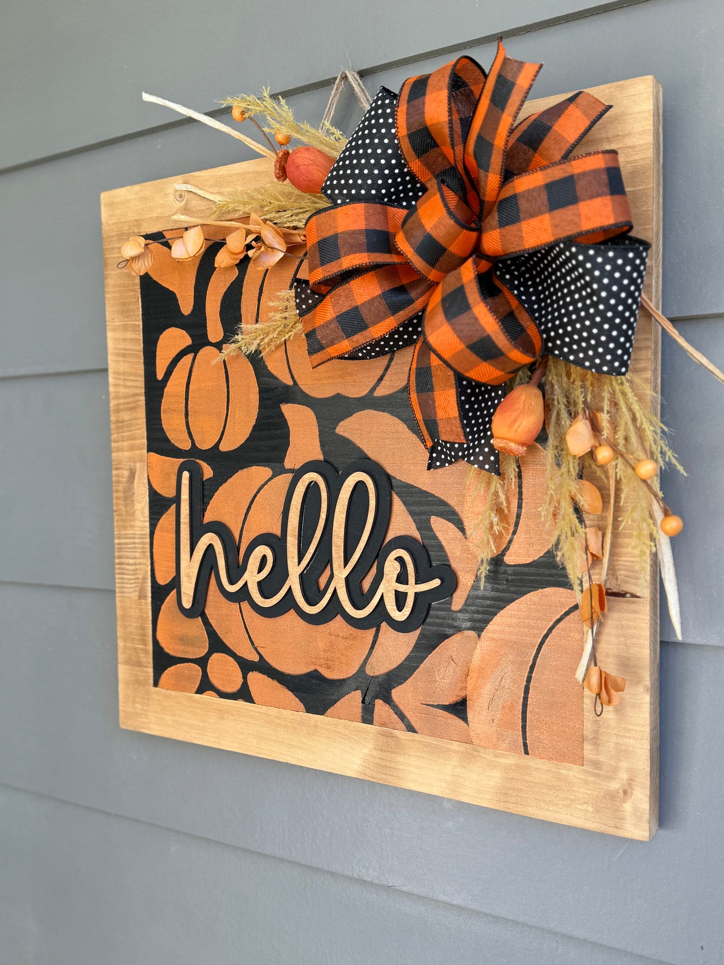 Fall Square Pumpkin PorchSet - Orange & Black