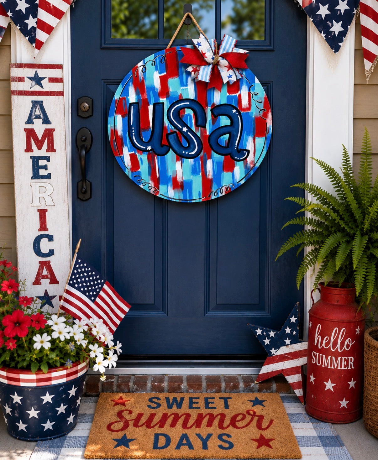 USA - Free Hand Door Hanger