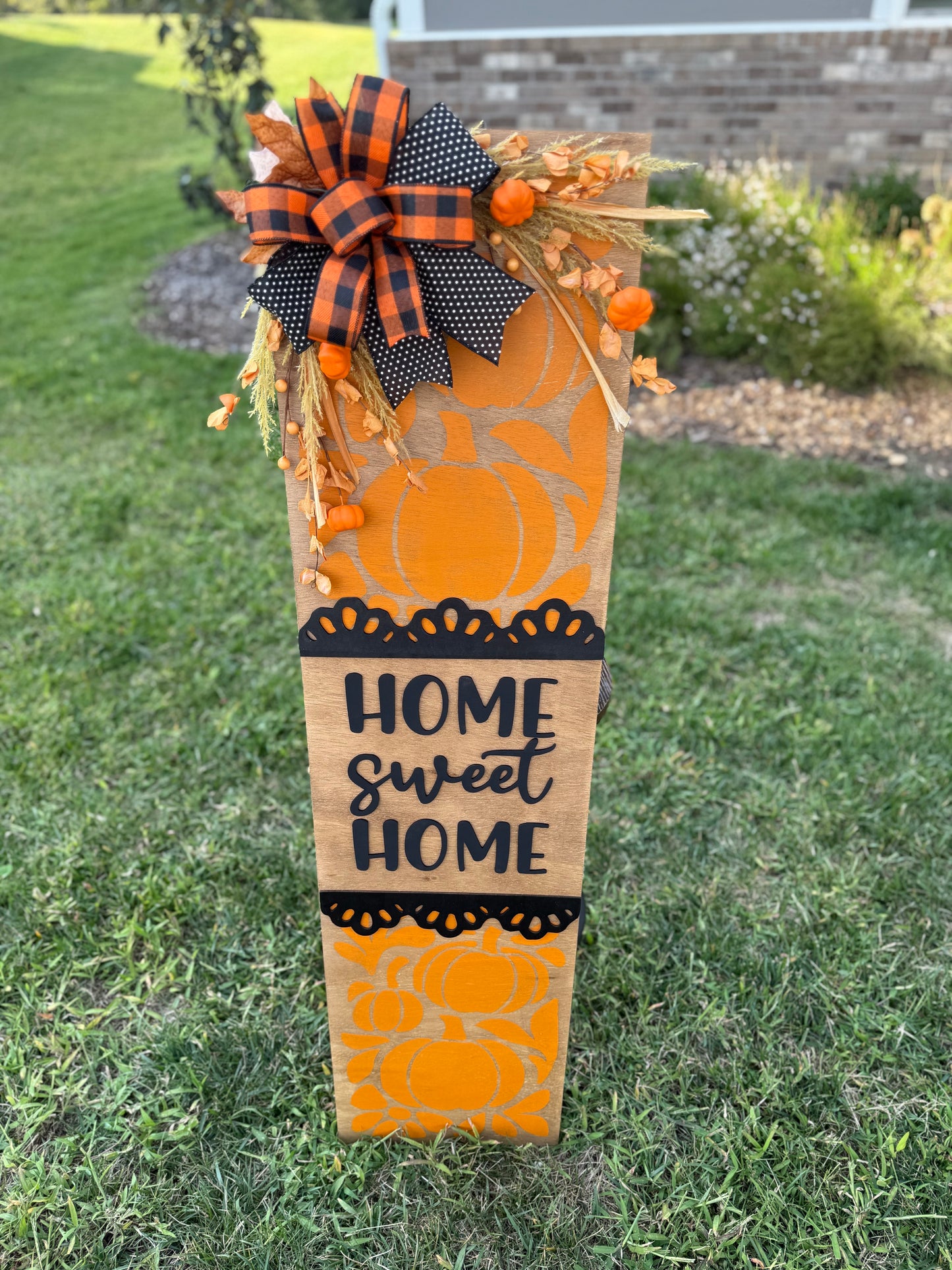 Fall Square Pumpkin PorchSet - Orange & Black