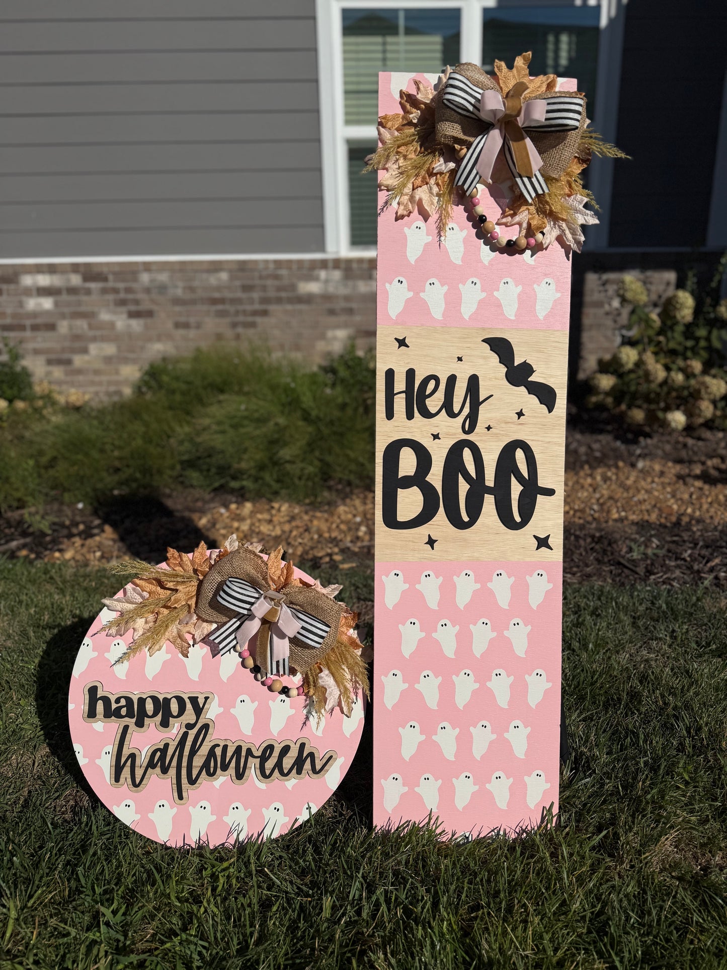 Pink Happy Halloween Porch Set