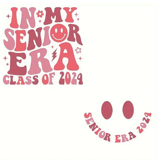 In My Senior Era : Class of 2024 Tee - PINK