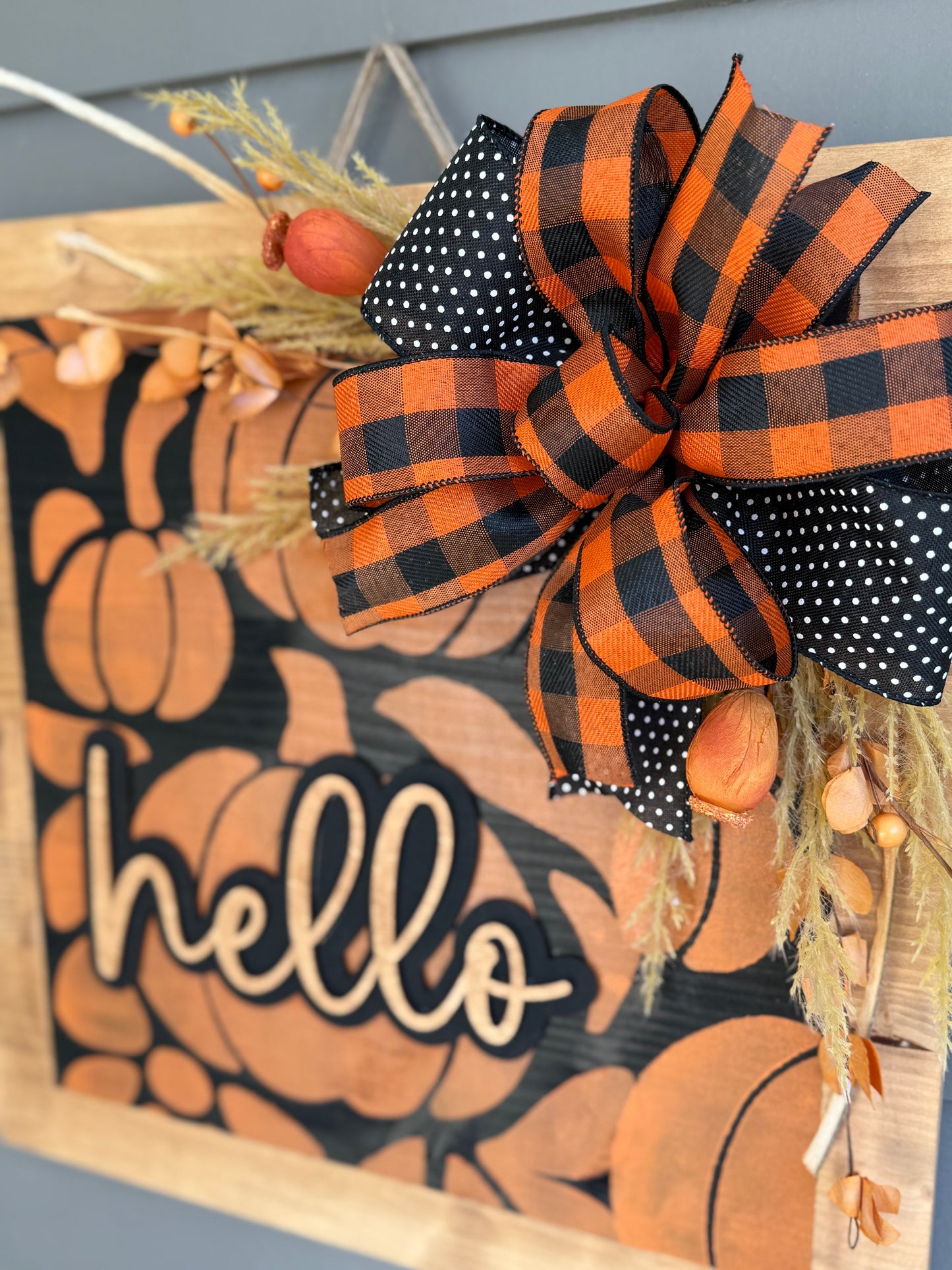 Fall Square Pumpkin PorchSet - Orange & Black