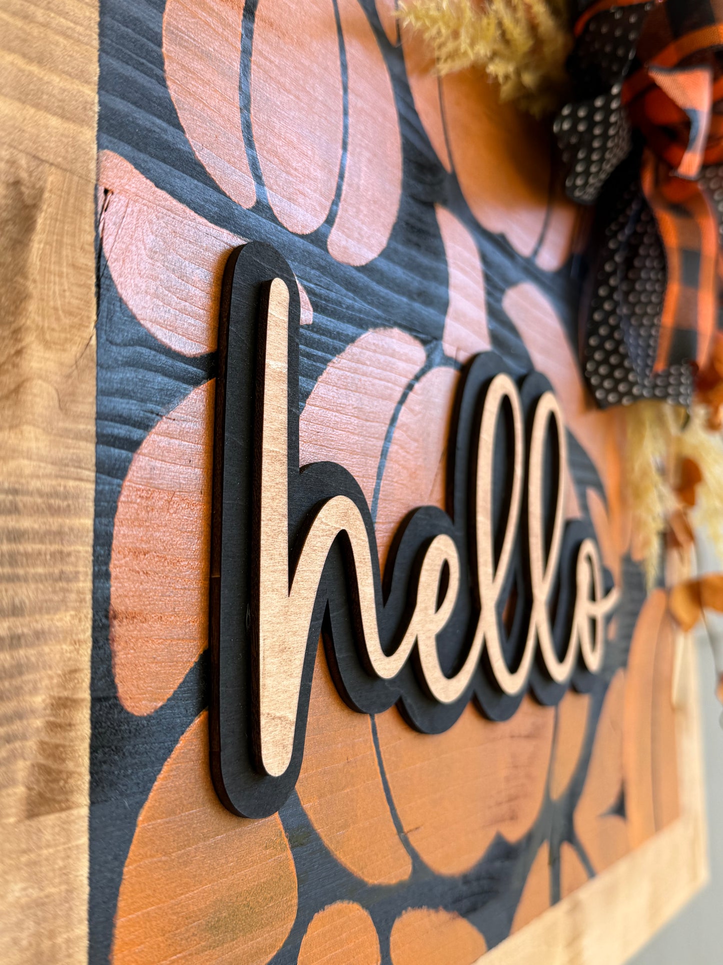 Fall Square Pumpkin PorchSet - Orange & Black