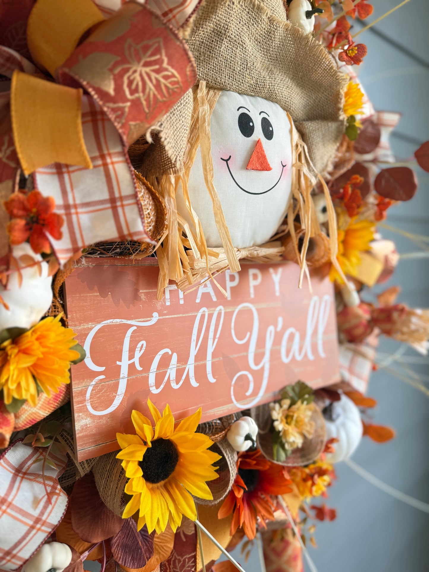 Scarecrow Happy Fall Yall Wreath