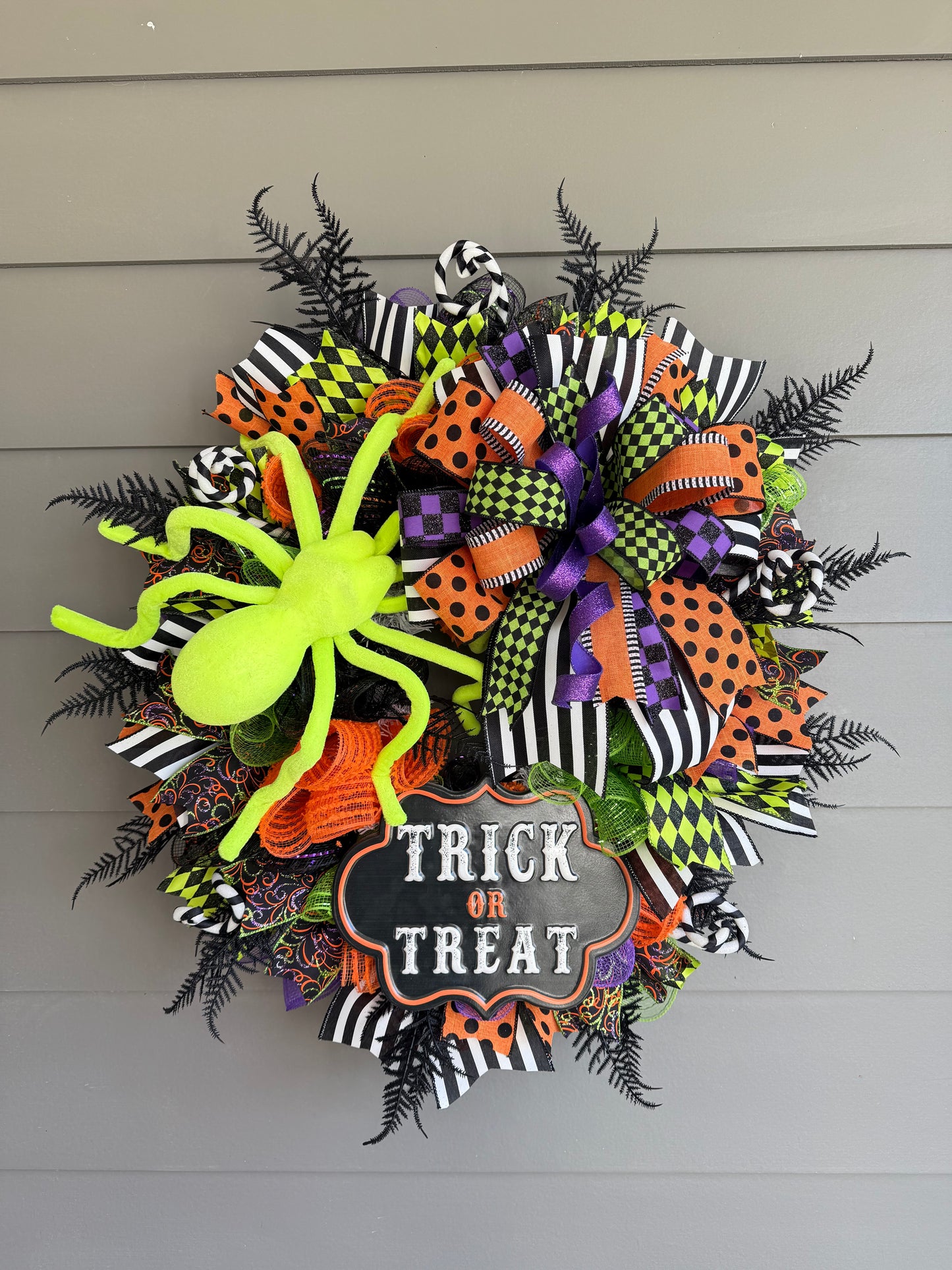 Neon Spider Halloween Wreath