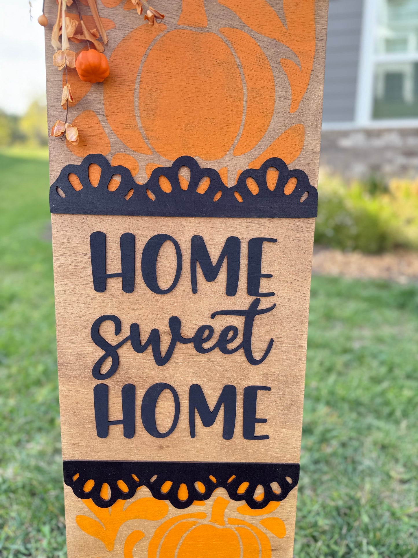 Fall Square Pumpkin PorchSet - Orange & Black