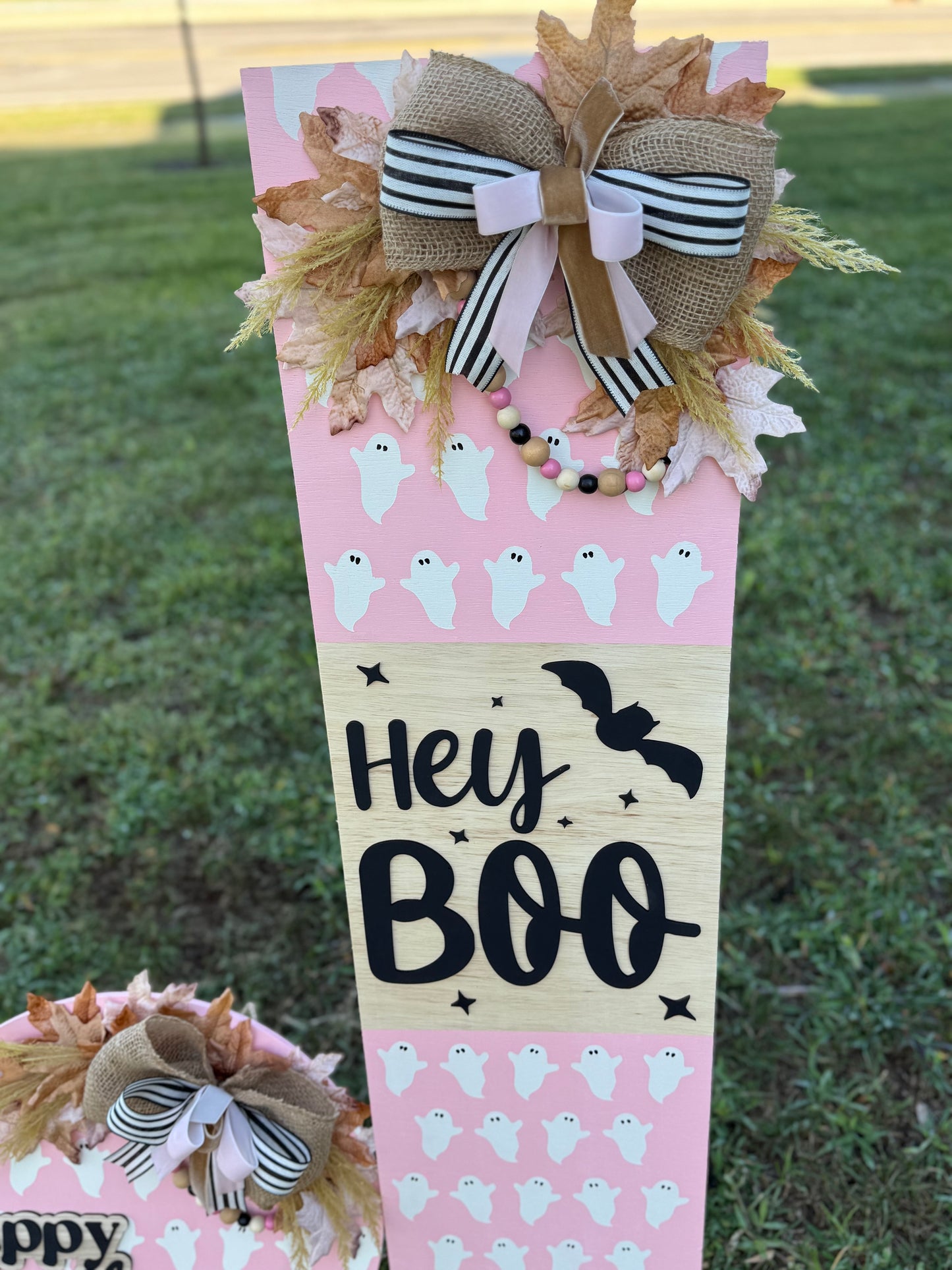 Pink Happy Halloween Porch Set