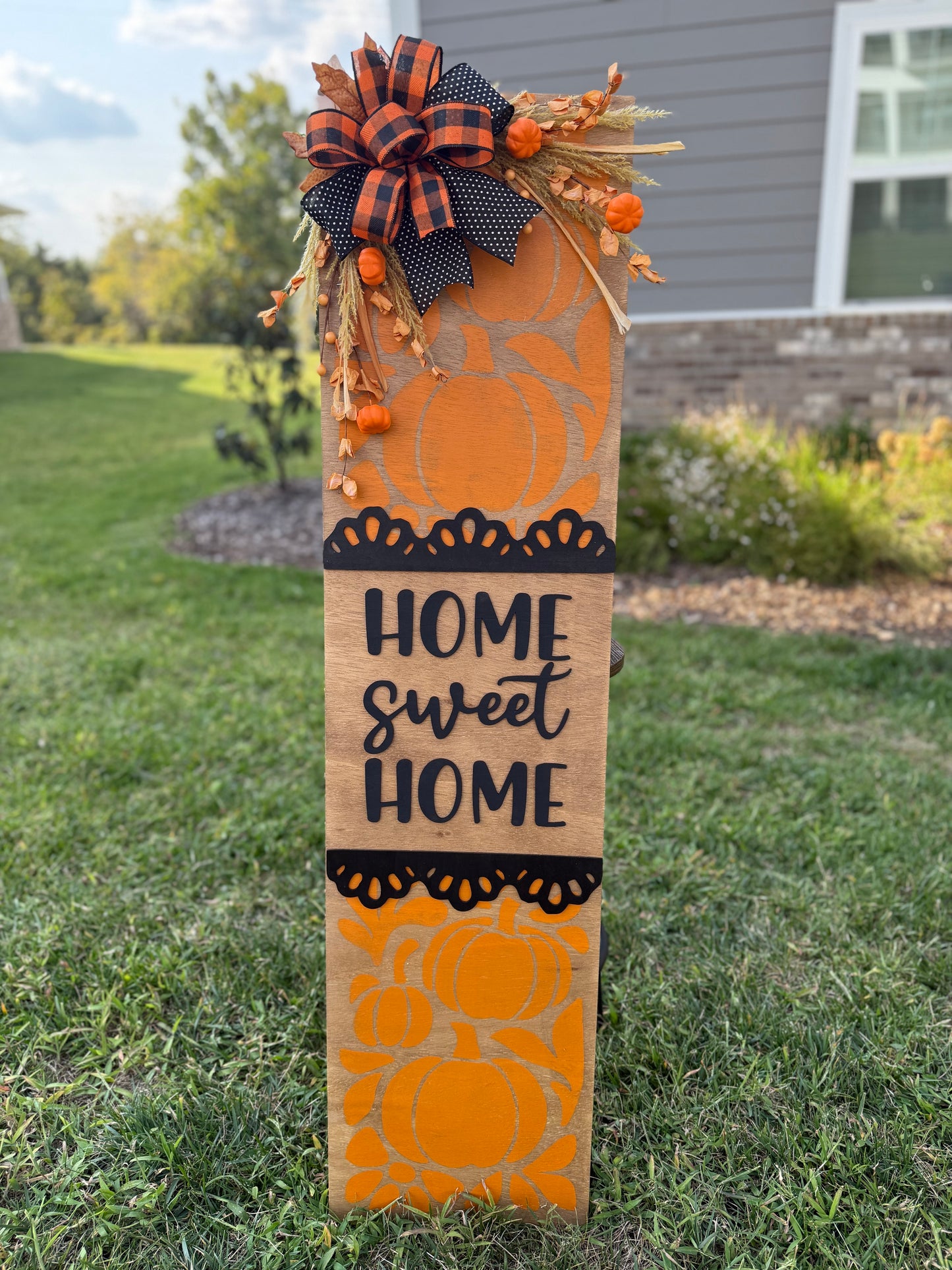 Fall Square Pumpkin PorchSet - Orange & Black