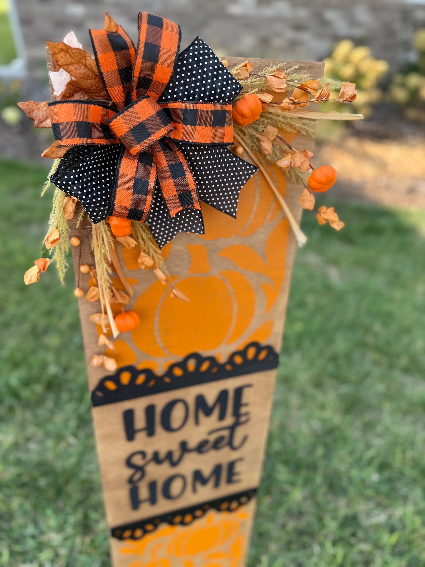 Fall Square Pumpkin PorchSet - Orange & Black