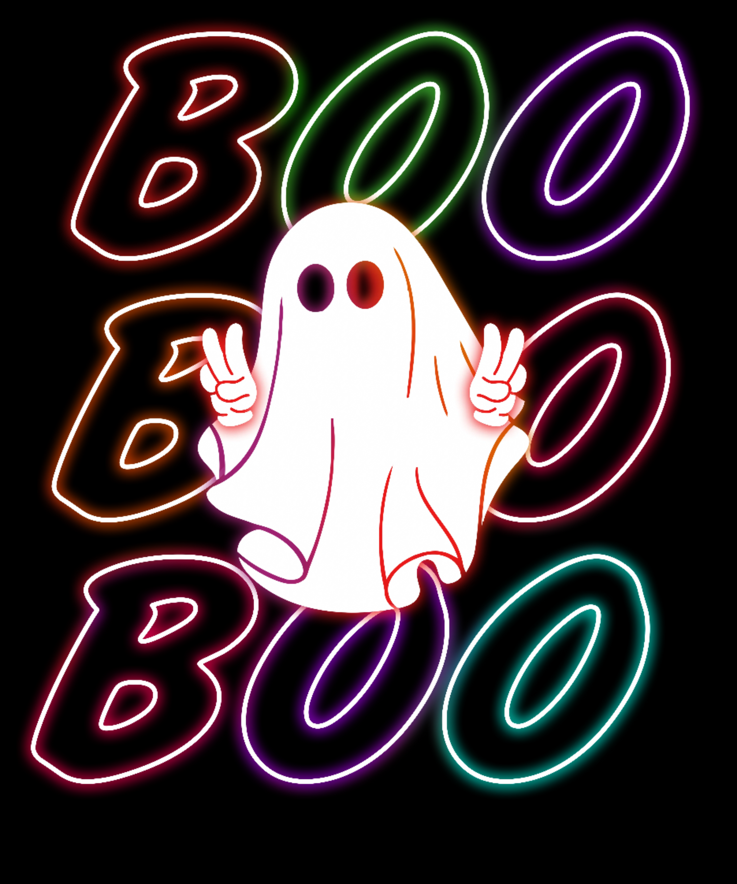 Halloween Neon T-shirt - Design 13 (BOO)