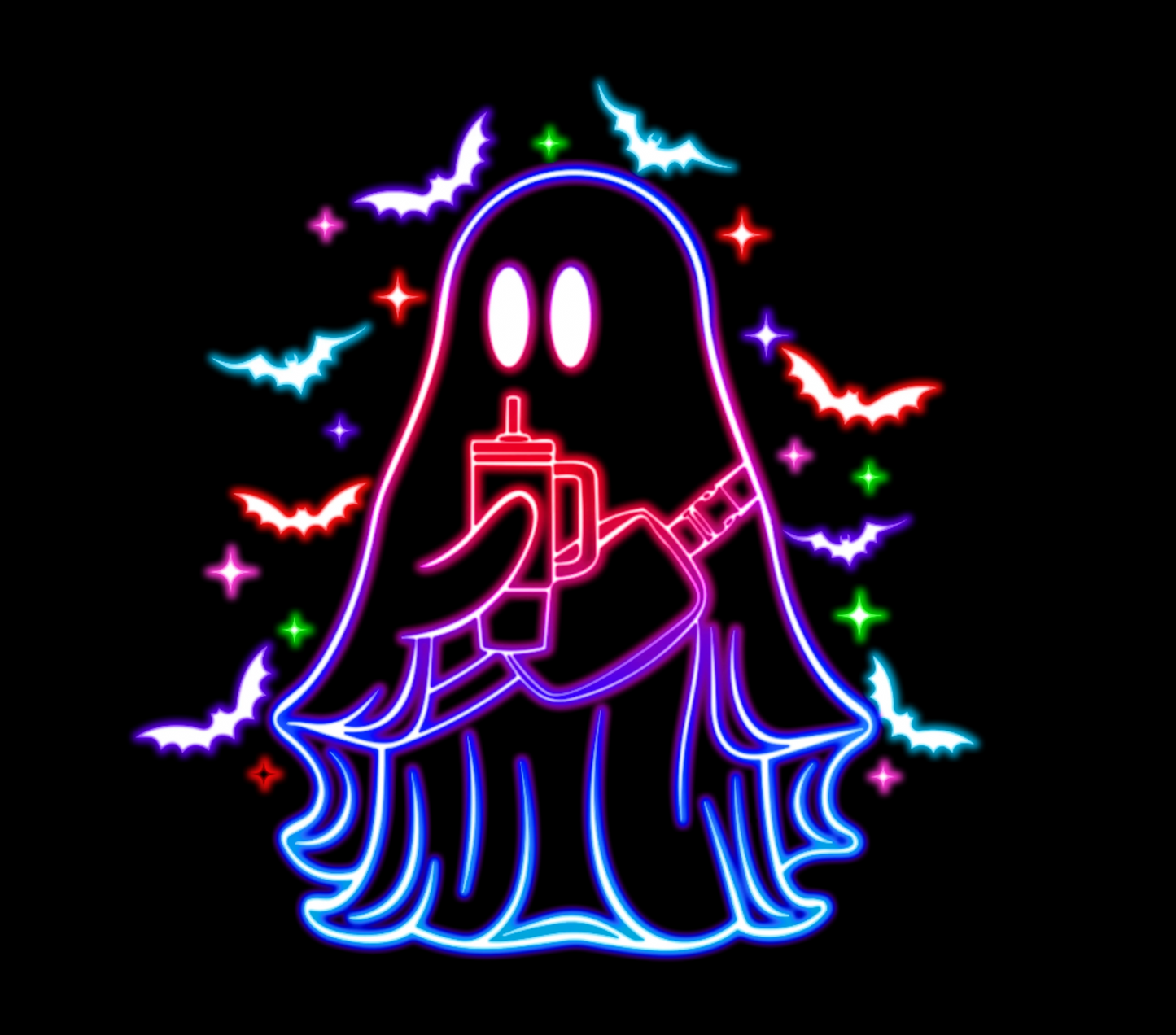 Halloween Neon T-shirt - Design 17 (Stanely & Crossbody)