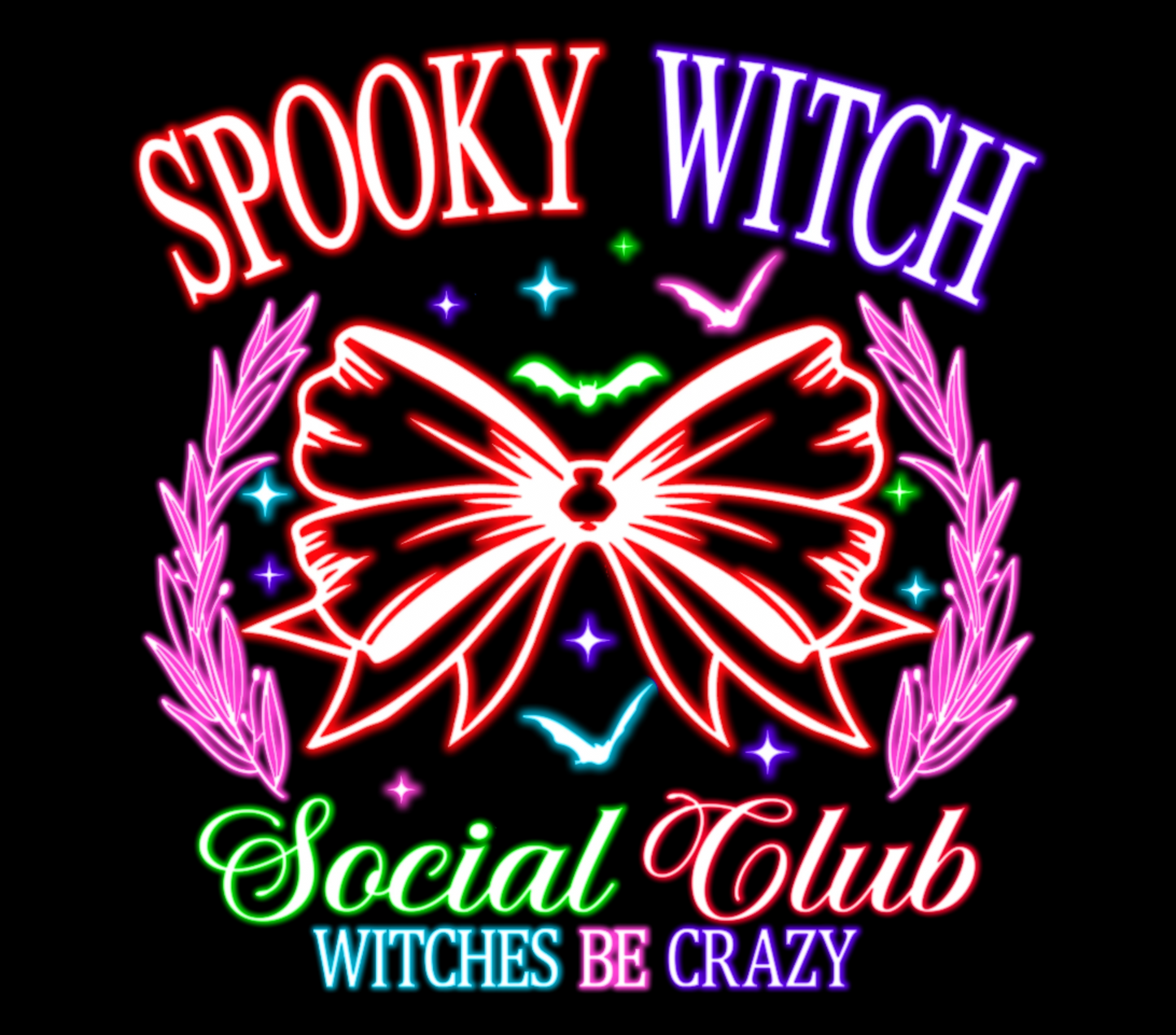 Halloween Neon T-shirt - Design 19 (Spooky Witch Social Club)