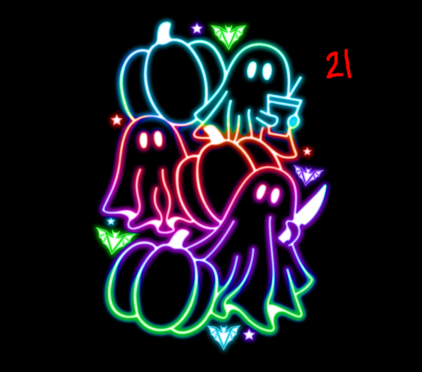 Halloween Neon T-shirt - (Designs 20 thru 28)