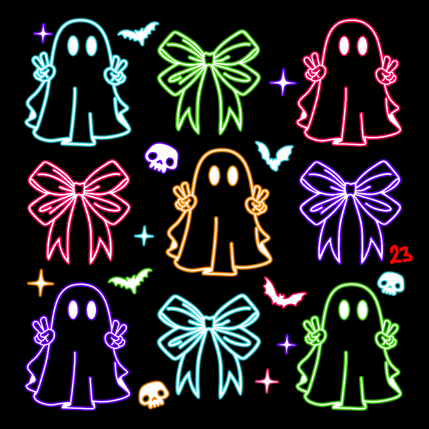 Halloween Neon T-shirt - (Designs 20 thru 28)