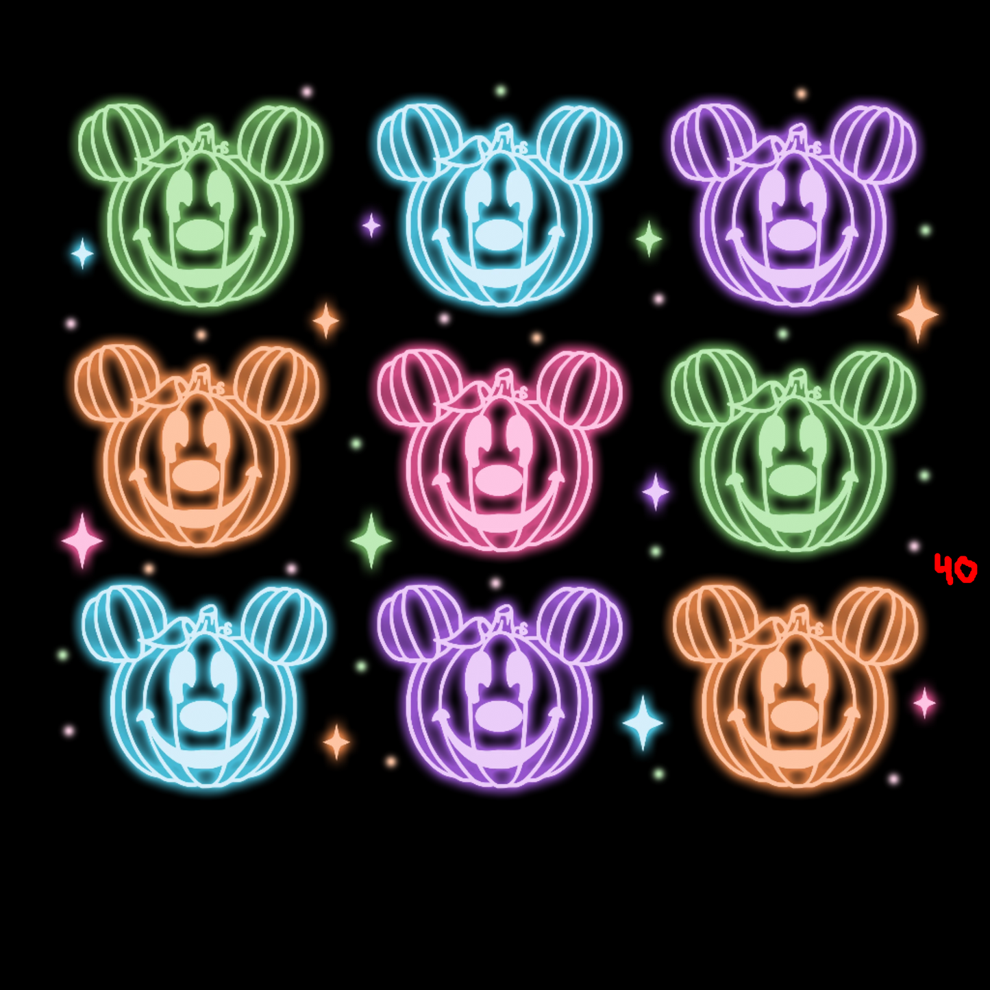 Halloween Neon T-shirt - (Designs 40 thru 49)
