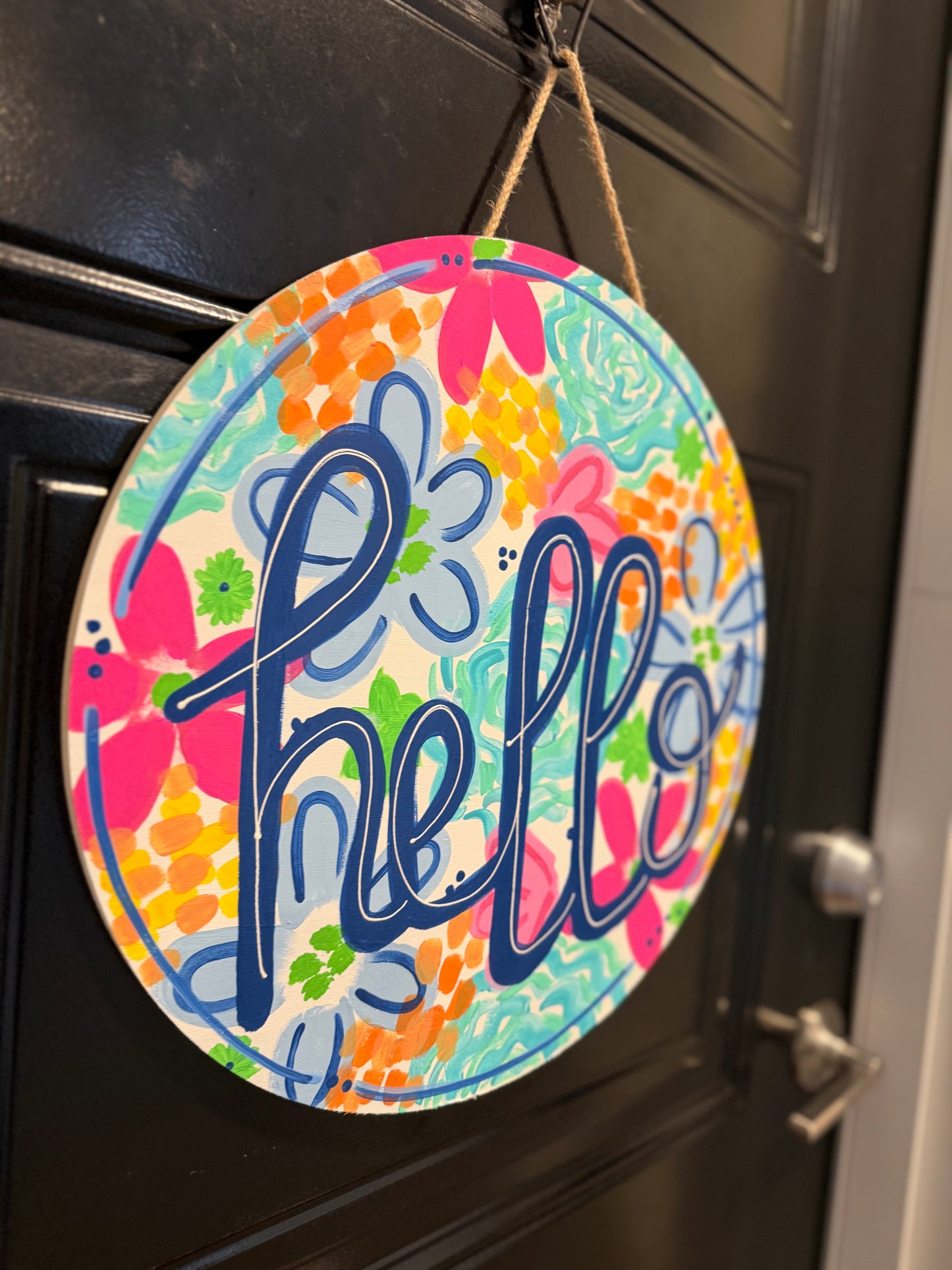 Hello - Free Hand Door Hanger