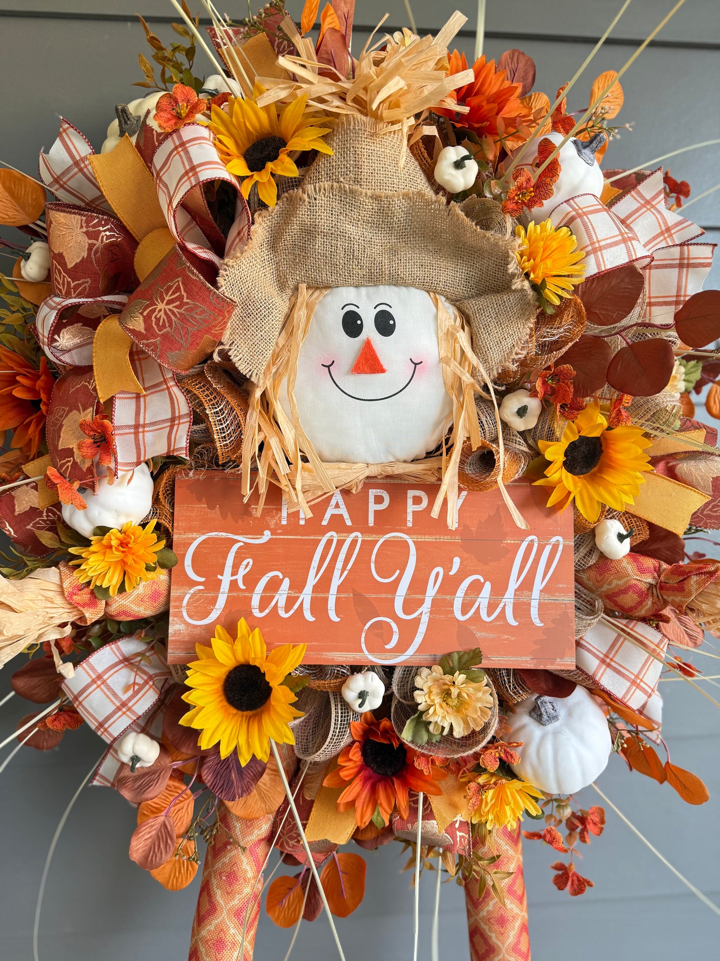 Scarecrow Happy Fall Yall Wreath