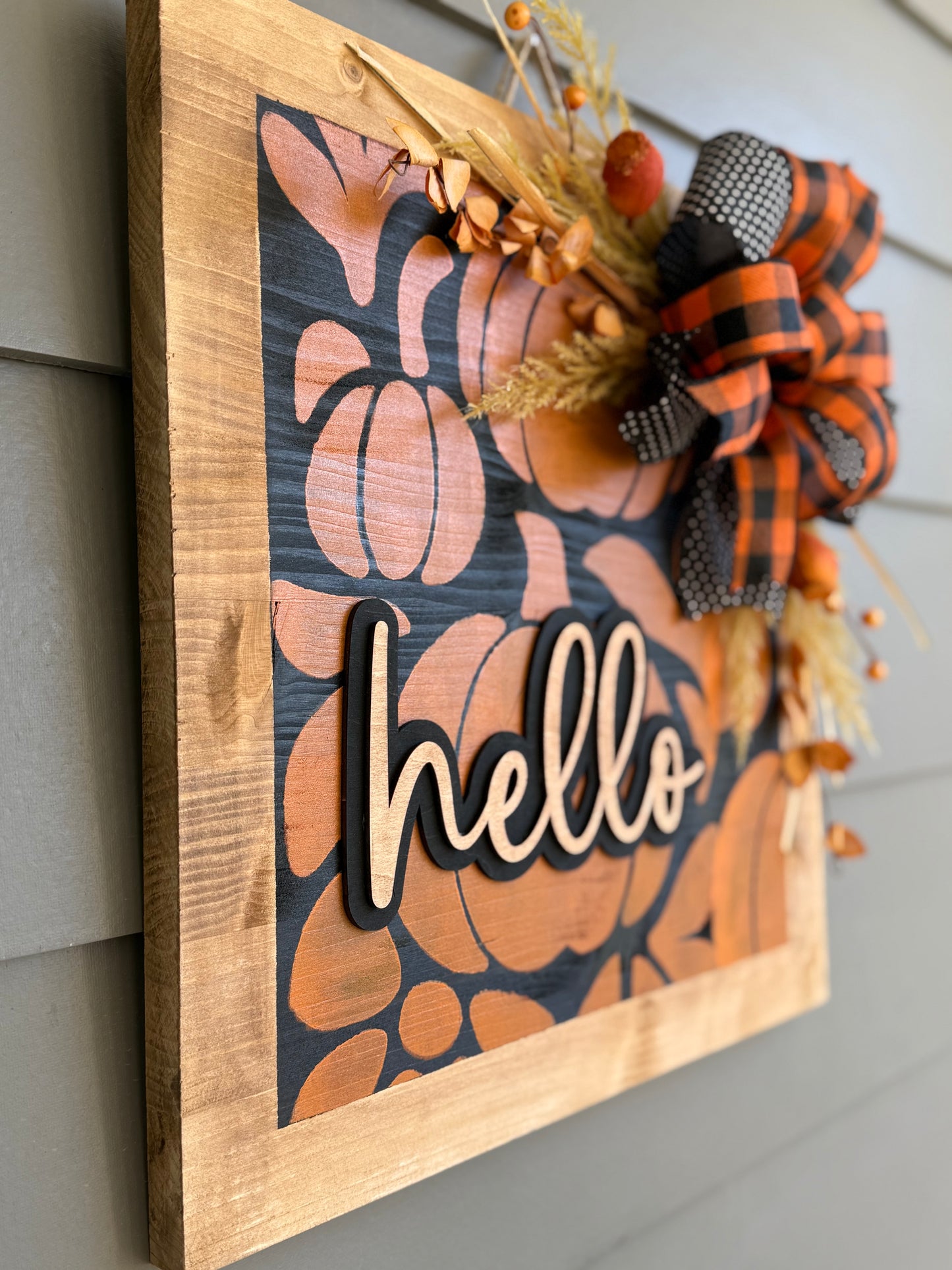 Fall Square Pumpkin PorchSet - Orange & Black
