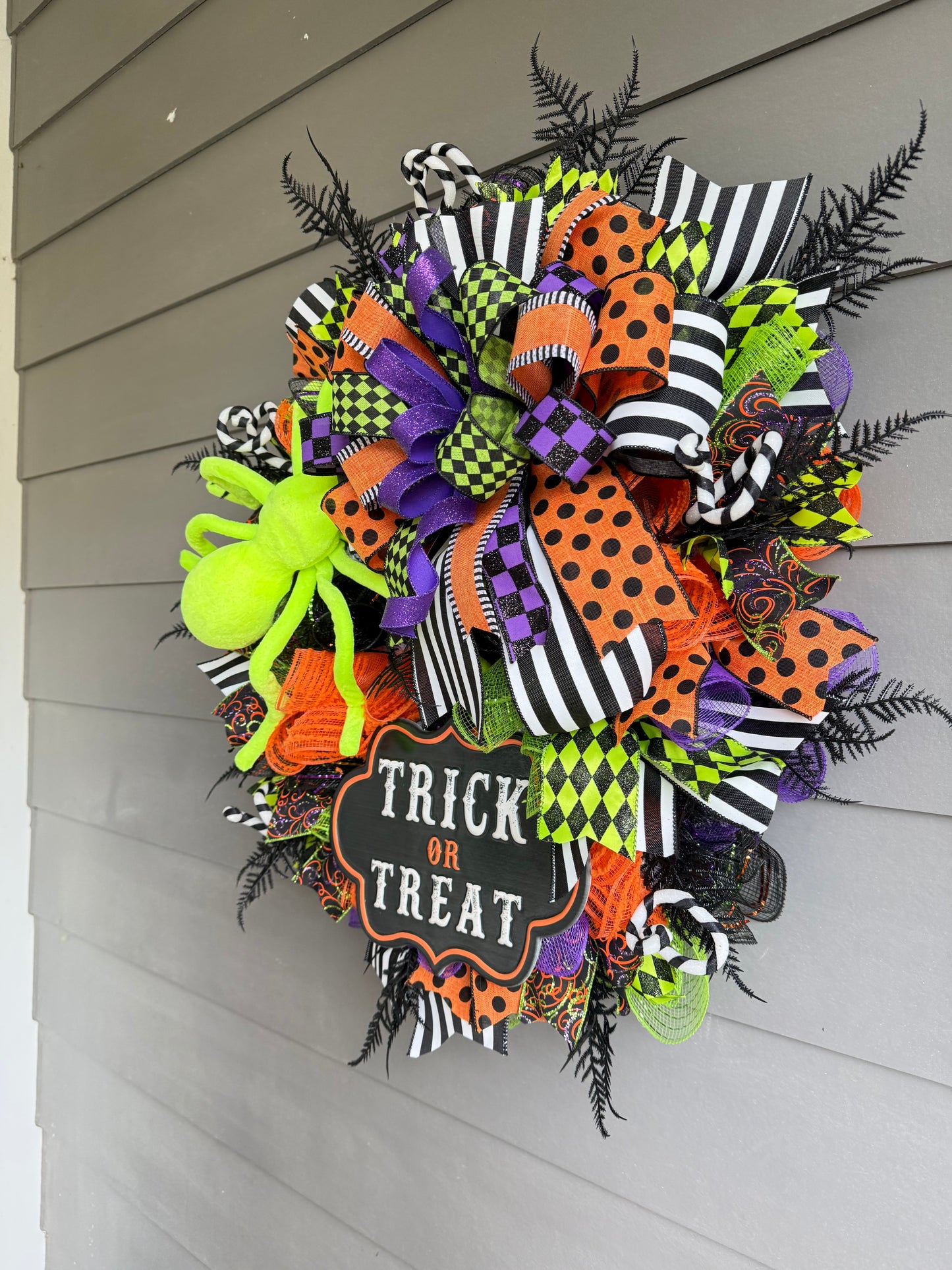 Neon Spider Halloween Wreath