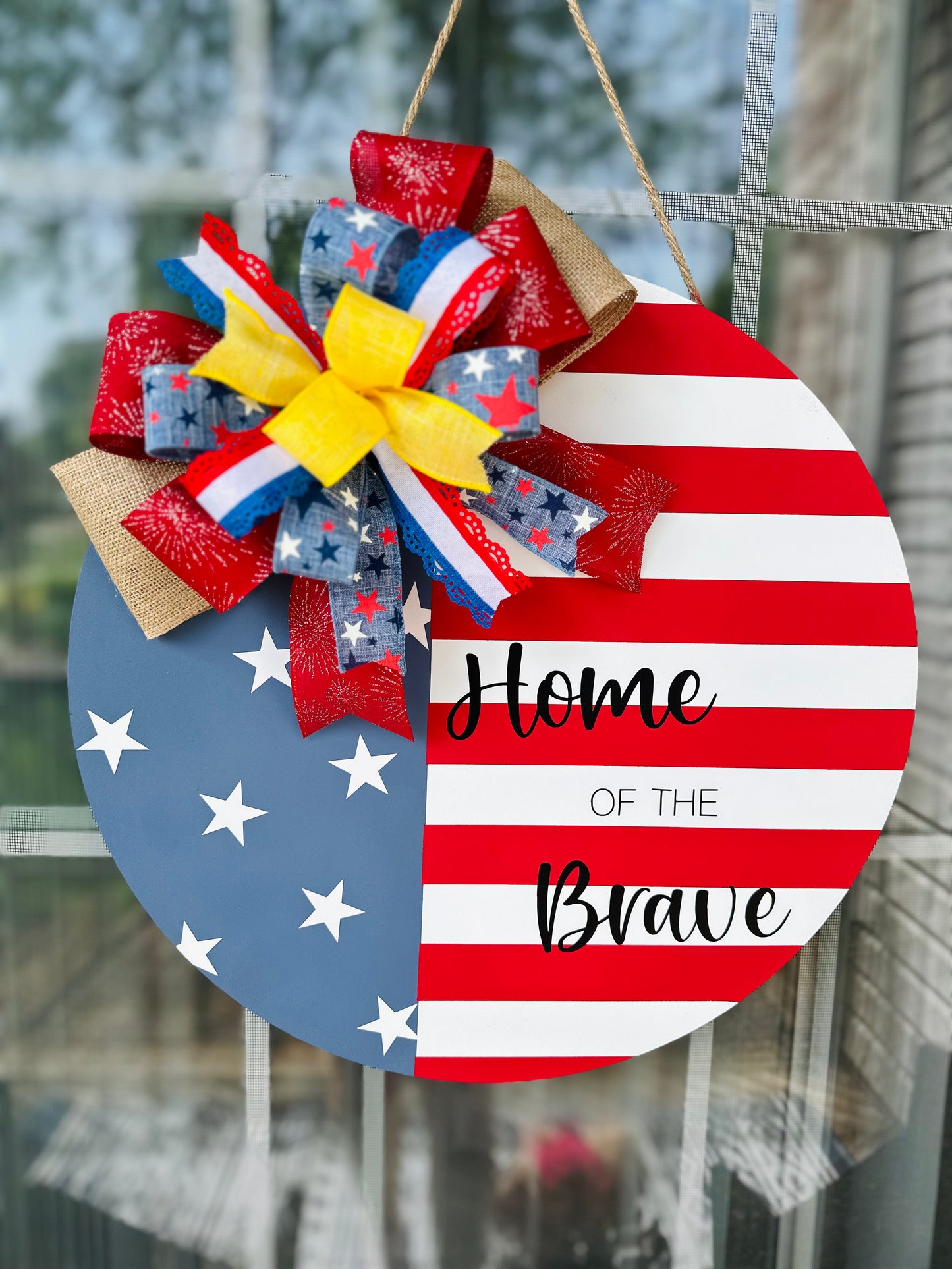 Stars & Stripes Wooden Door Hanger