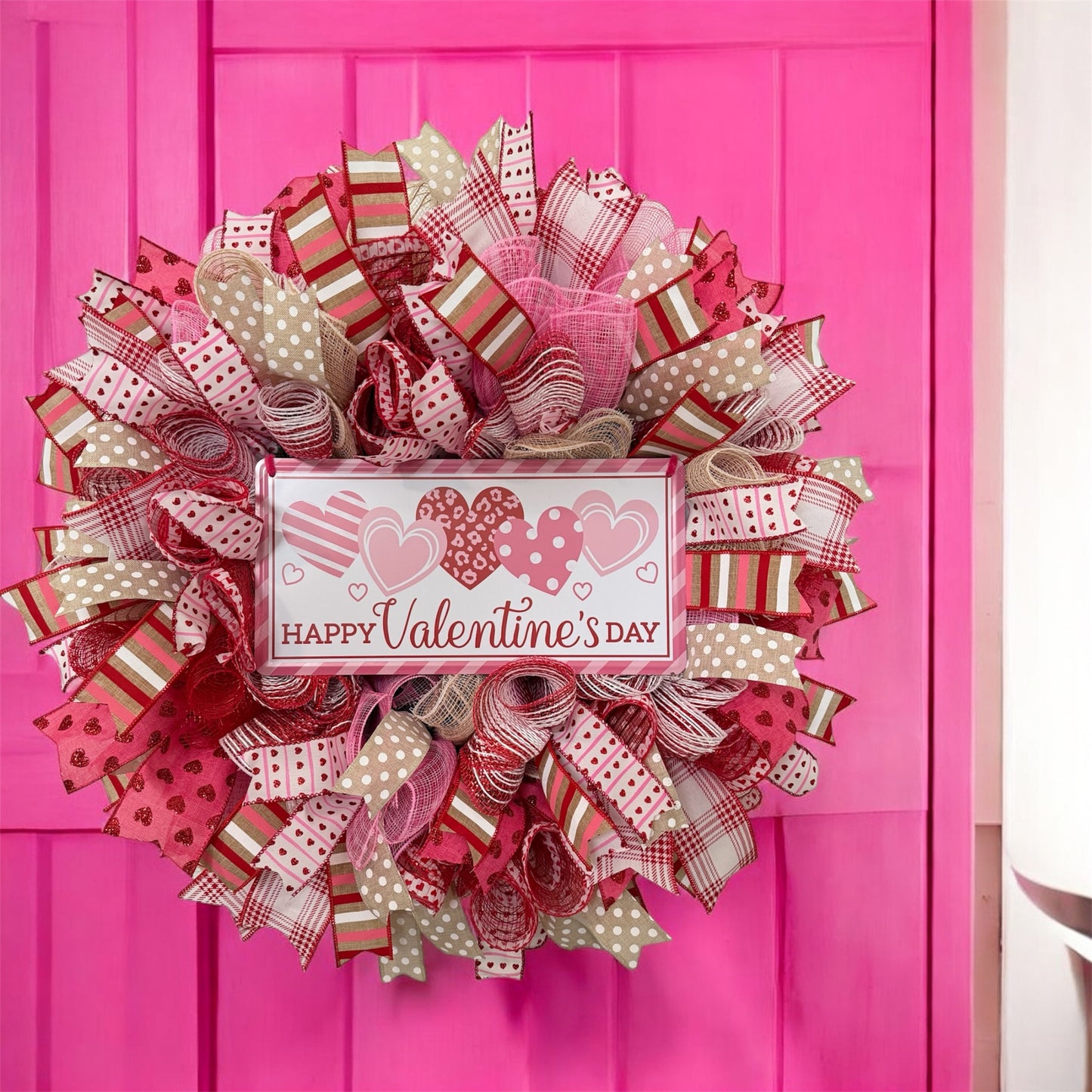 Happy Valentine’s Day Hearts Wreath