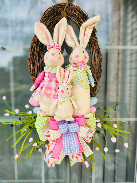 Bunny Family Grapevine Wreath