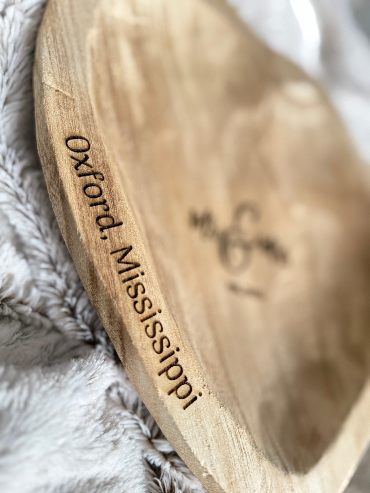 Engraved Wooden Heart Bowls