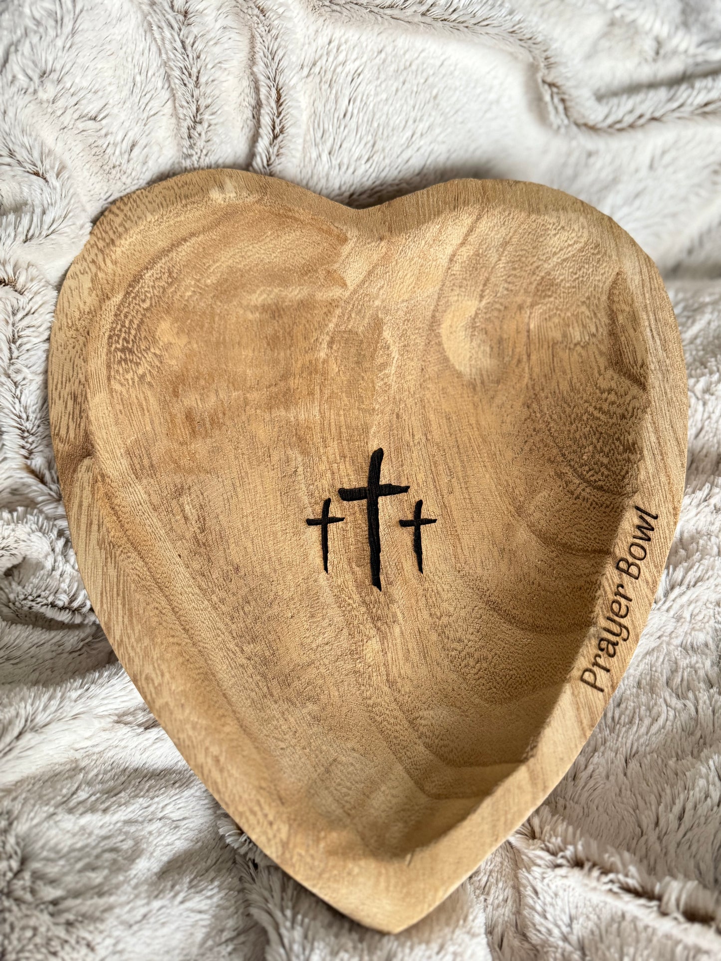 Engraved Wooden Heart Bowls