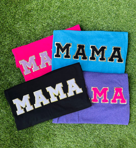 Chenille MAMA Patch Tees