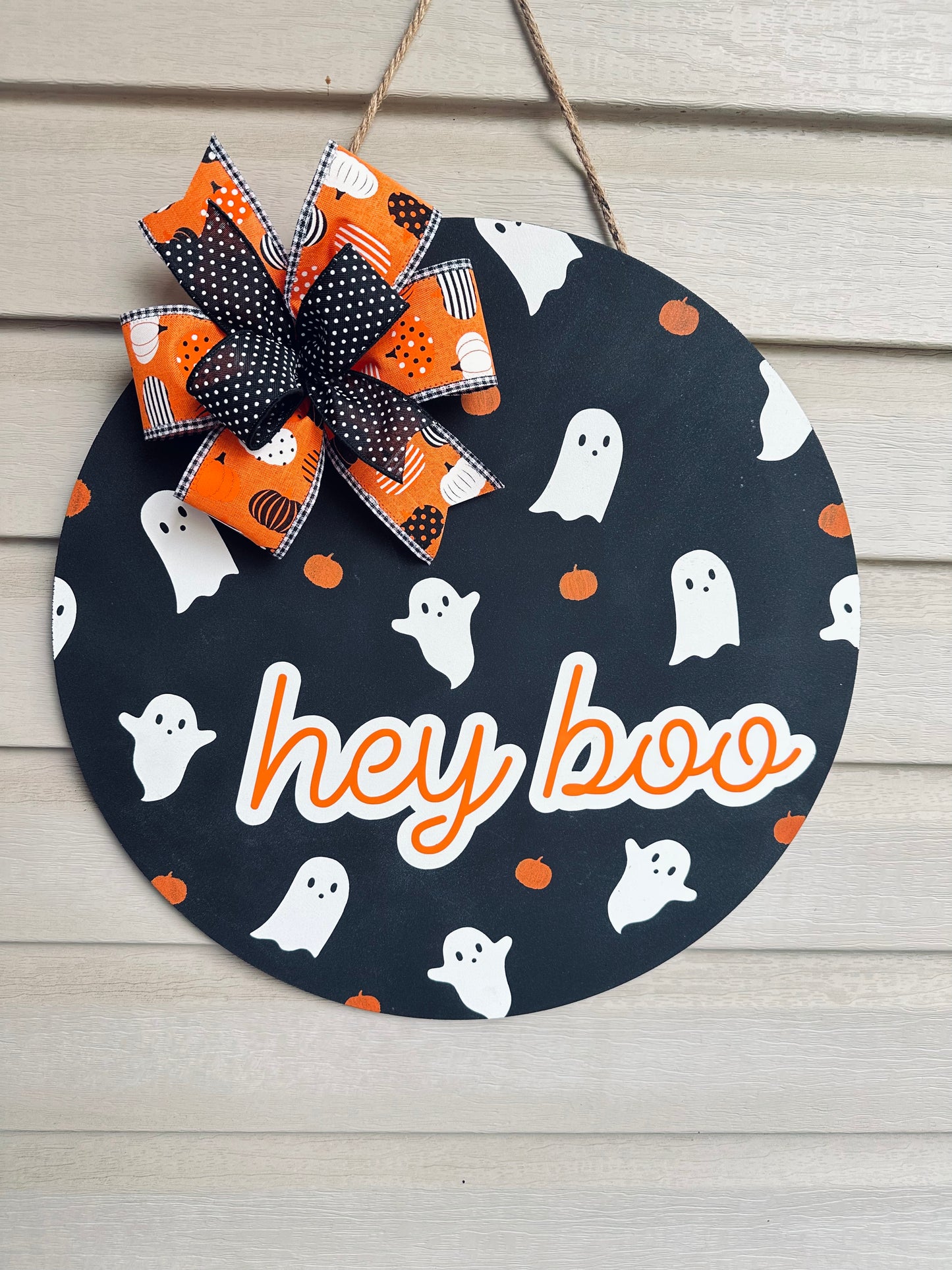 Hey Boo Door Hanger - Orange