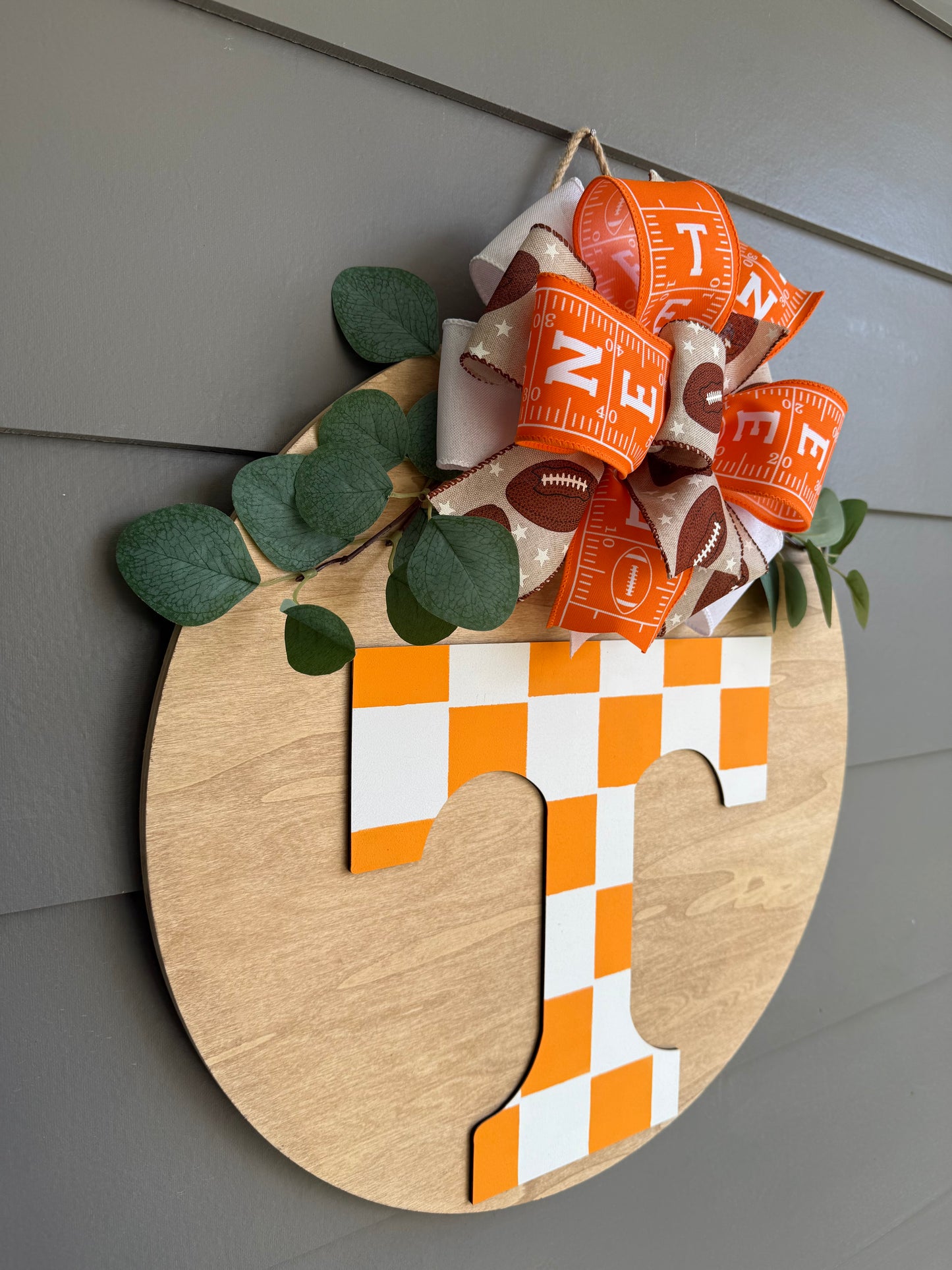 Tennessee Orange Checkered Door Hanger