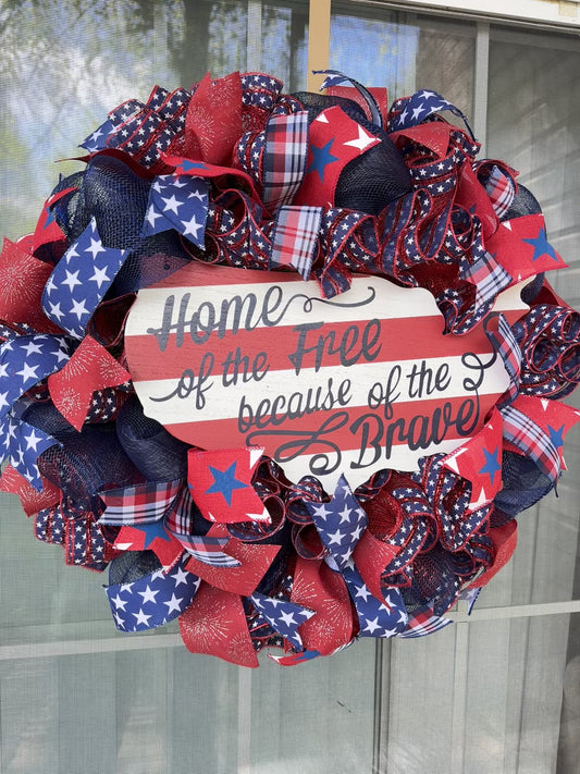 Home of the Free because of the Brave Wreath