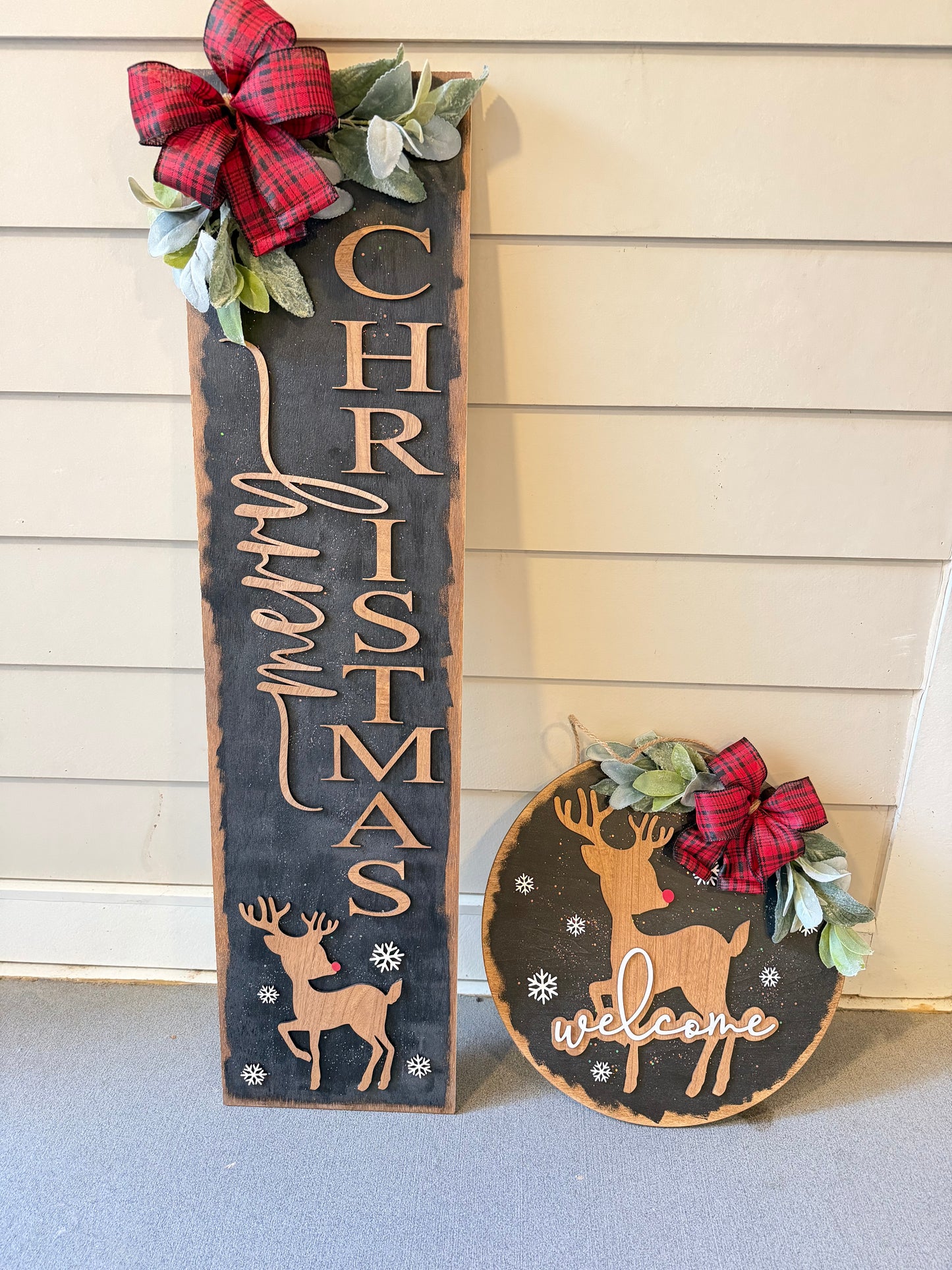 Reindeer Merry Christmas Porch Set