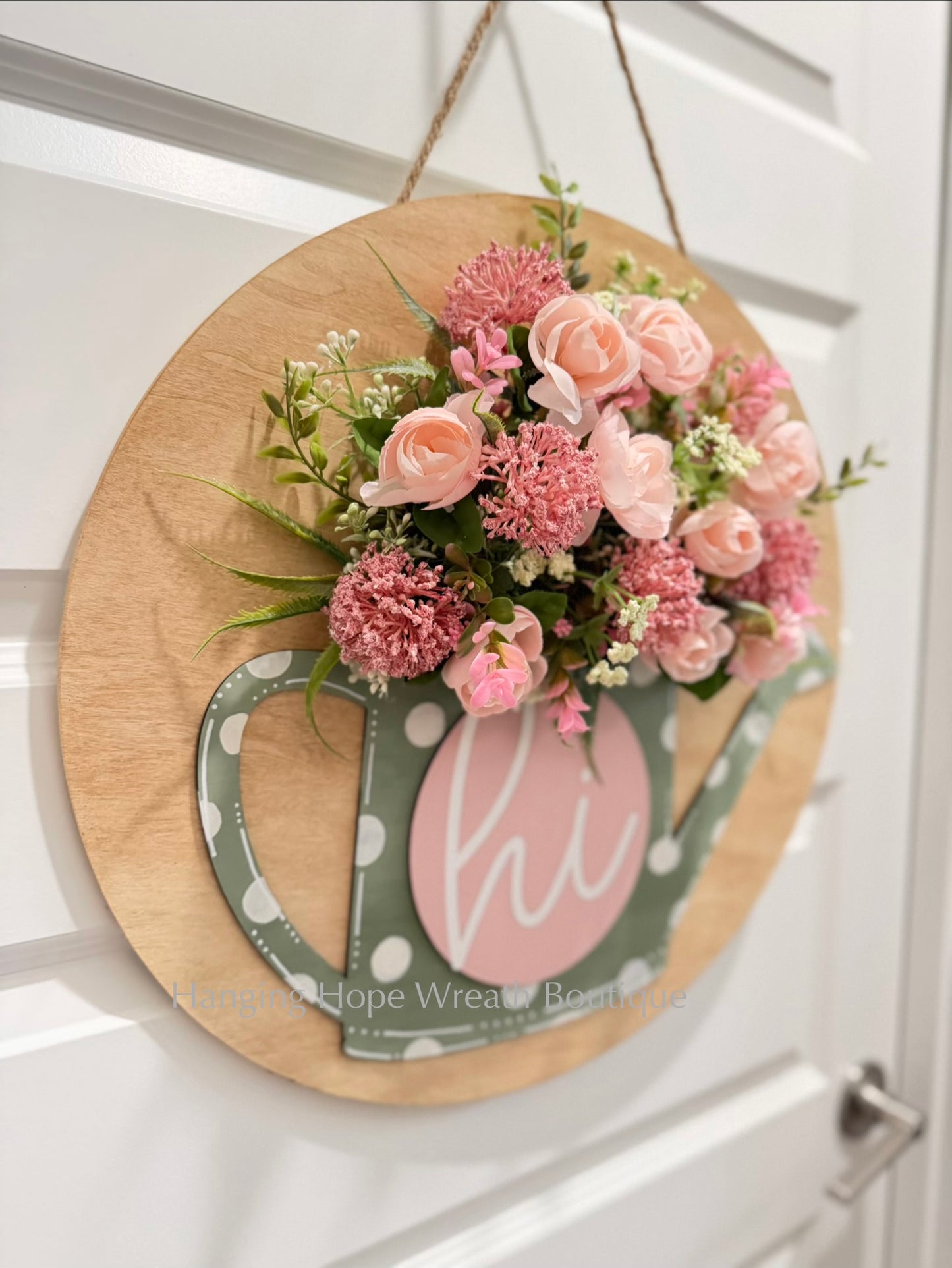 Floral Watering Can (Hi) - Door Hanger