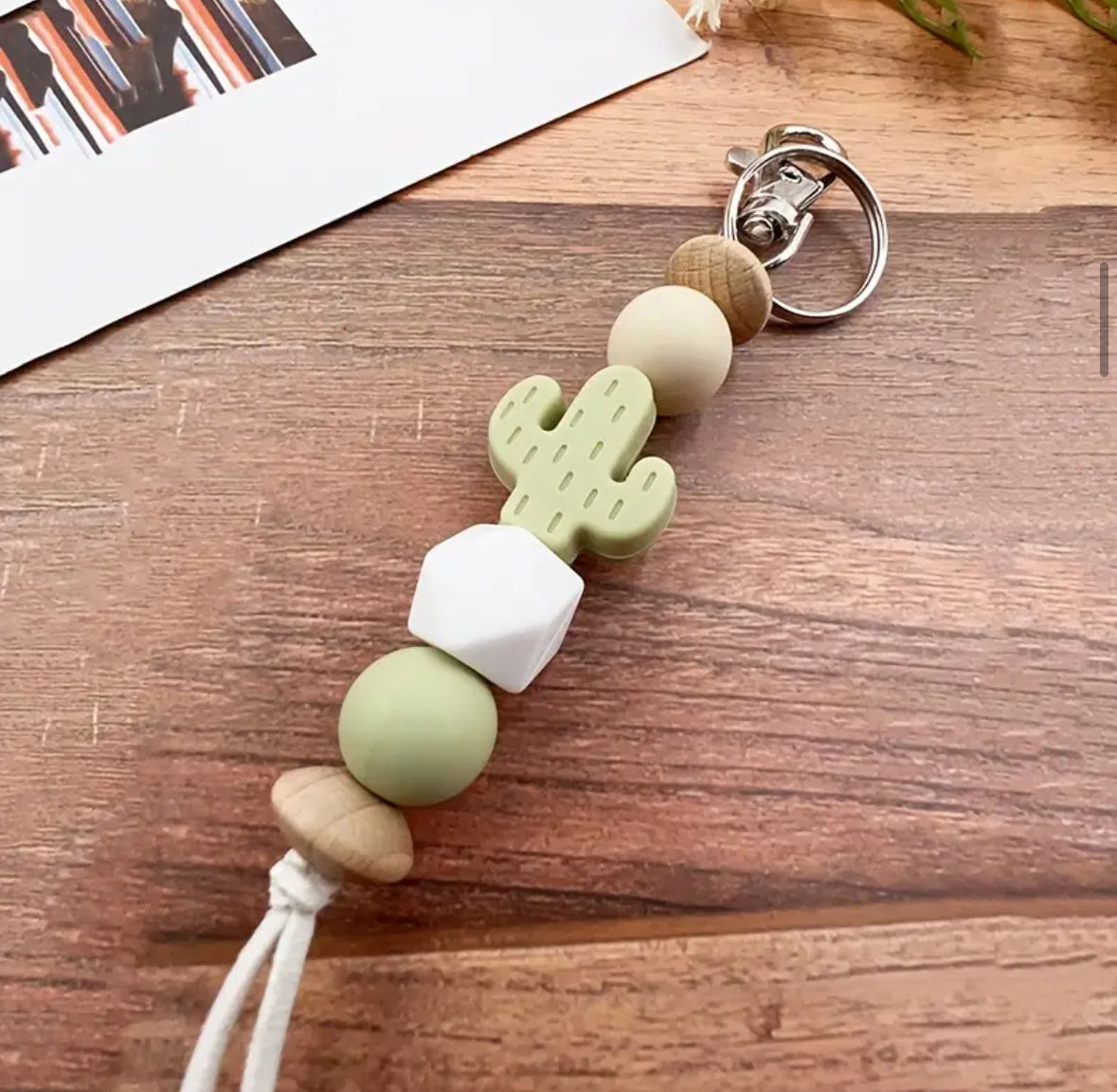 Cactus Silicone Pendant Keychain