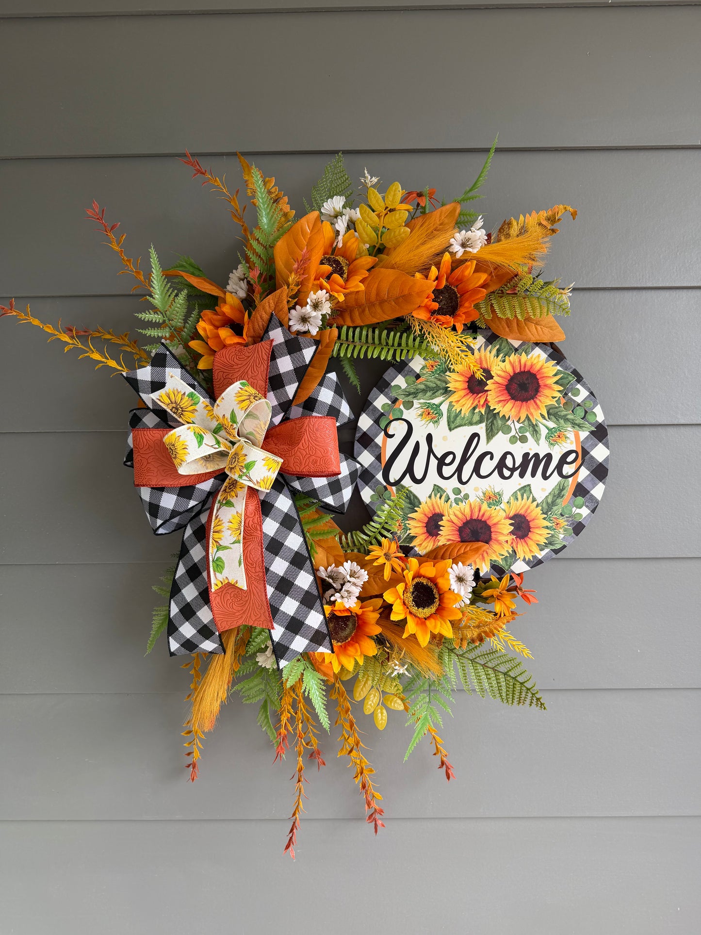 Fall Sunflower Welcome Wreath