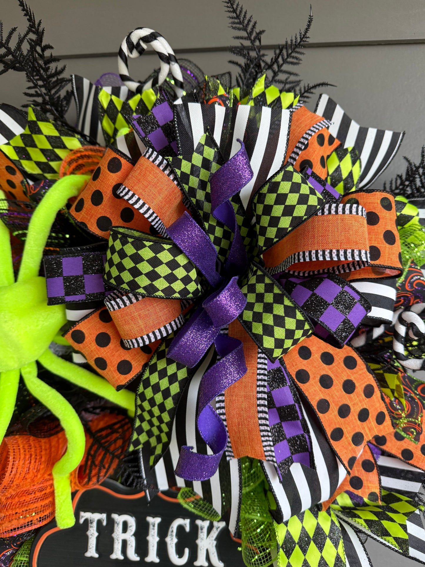 Neon Spider Halloween Wreath