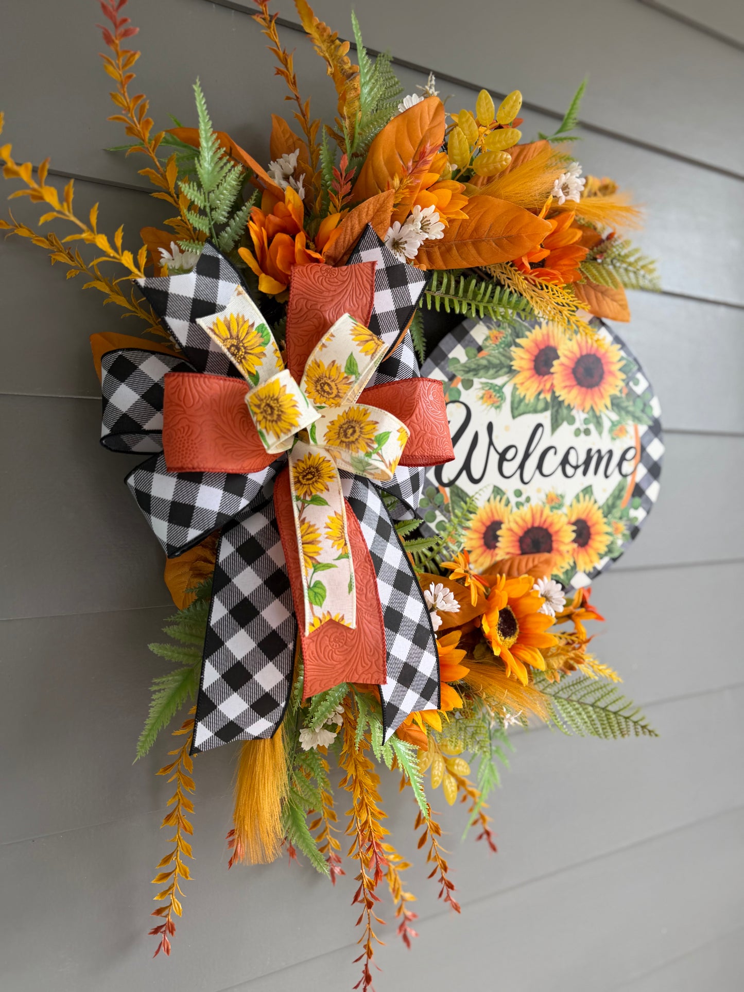 Fall Sunflower Welcome Wreath