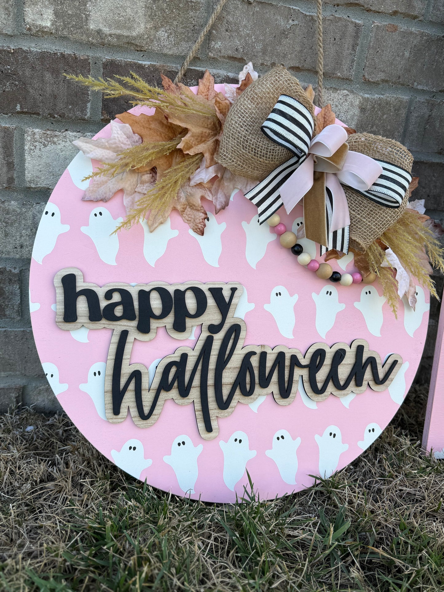 Pink Happy Halloween Porch Set