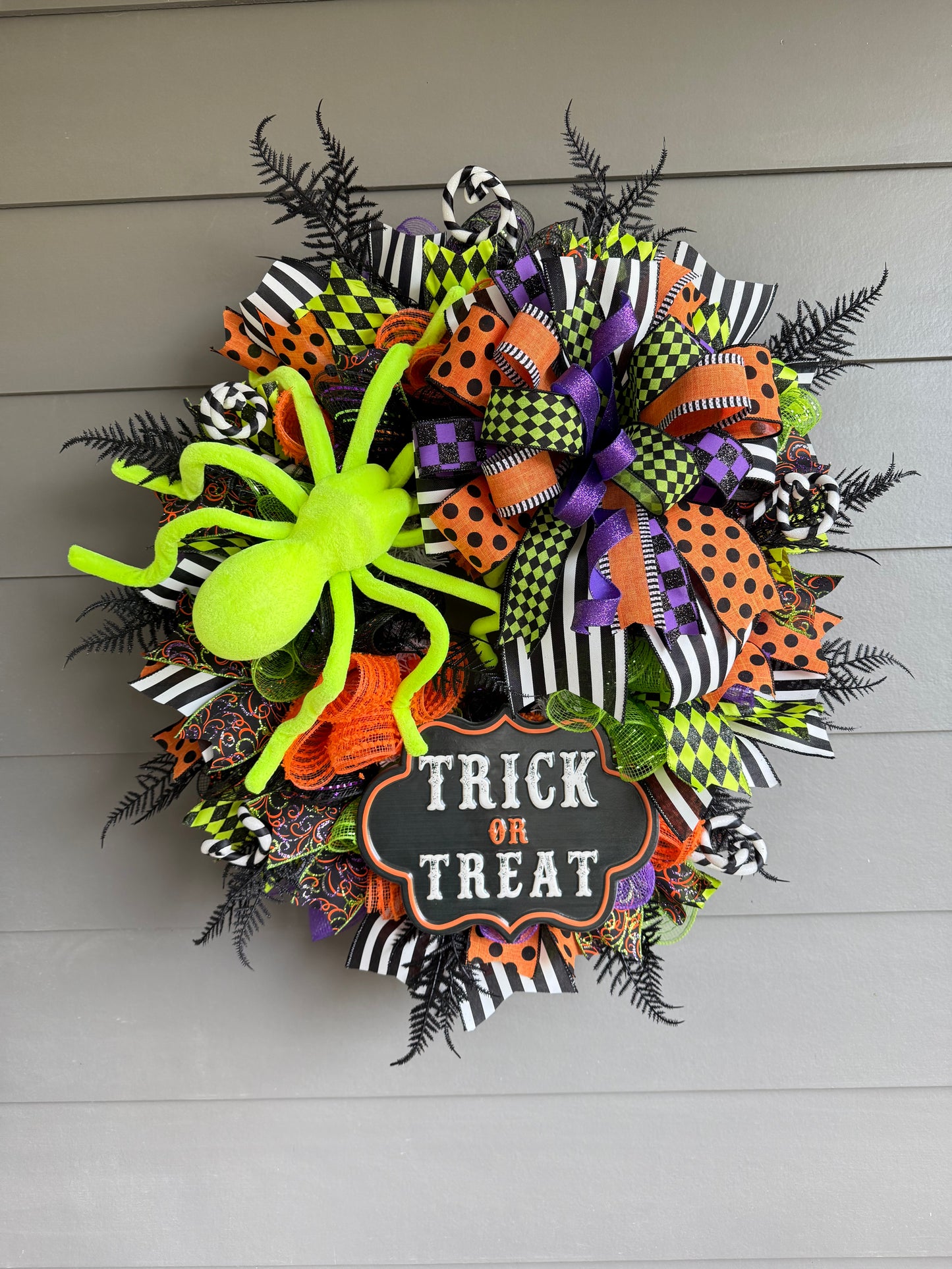 Neon Spider Halloween Wreath