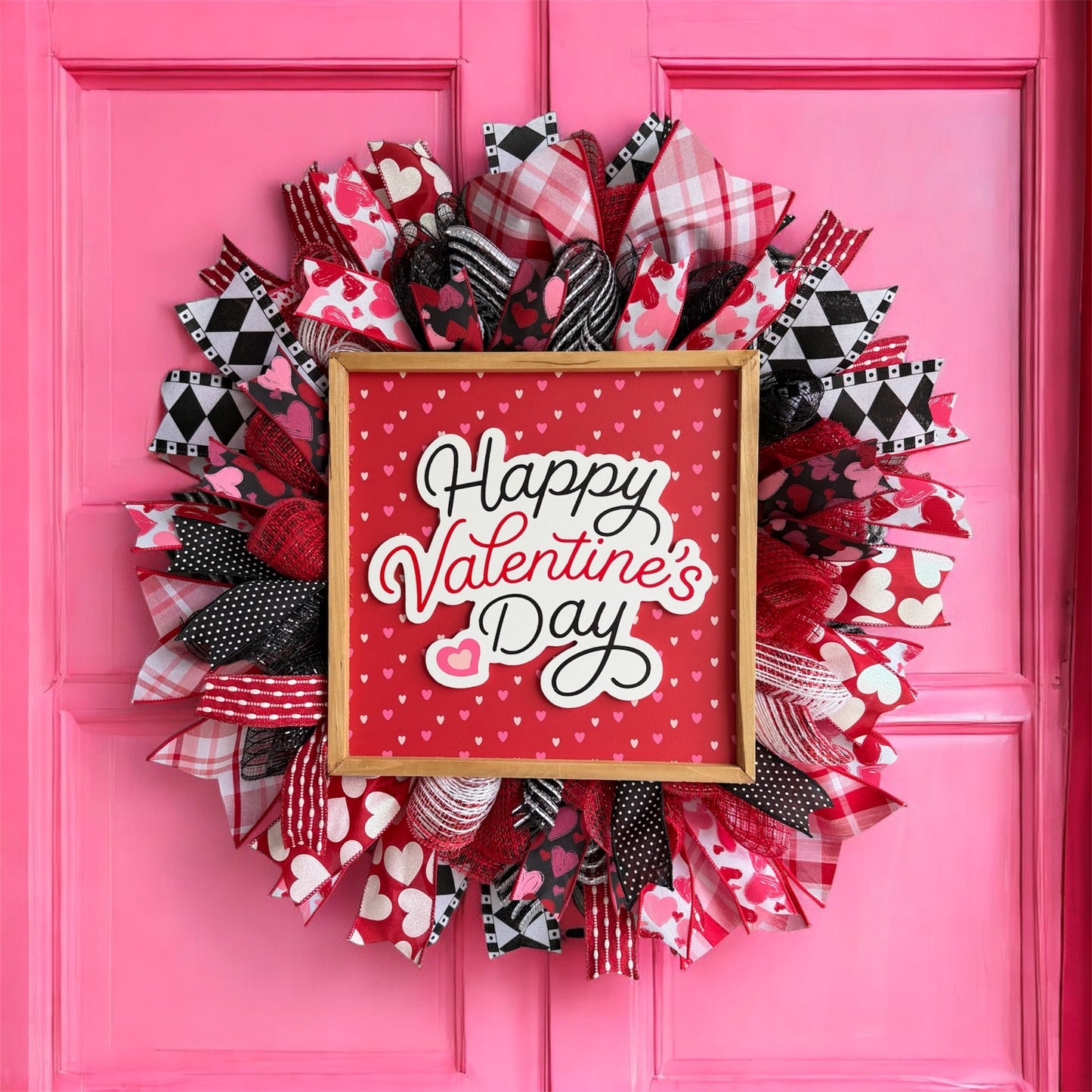 Happy Valentines Day Frame Wreath