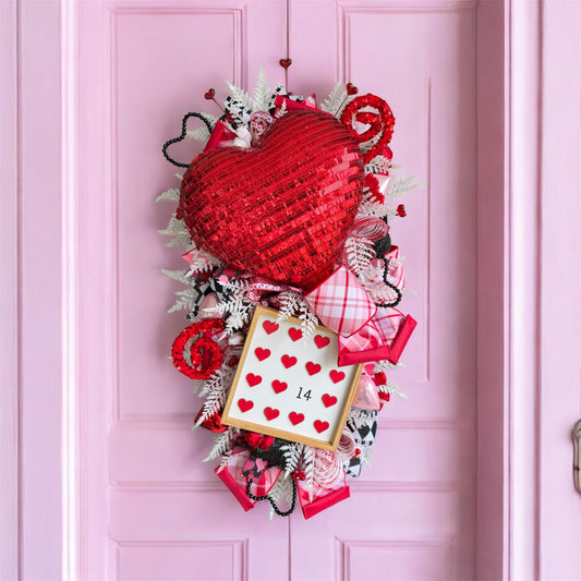 Valentines Sequin Heart Swag