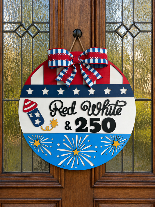 Red White & 250 Door Hanger