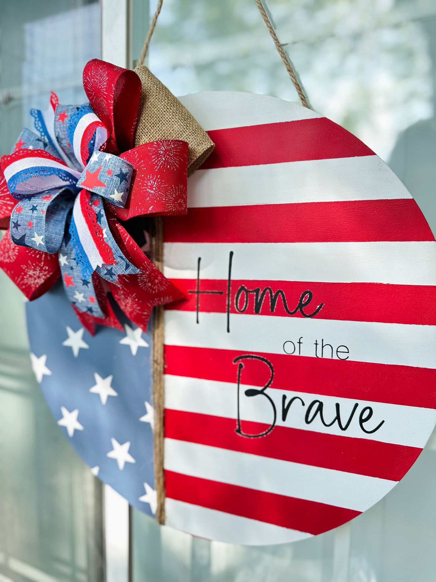 Stars & Stripes Wooden Door Hanger