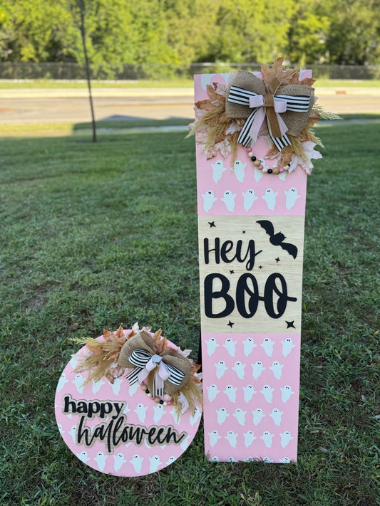 Pink Happy Halloween Porch Set