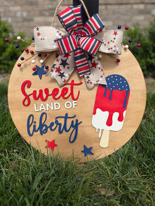 Sweet Land Of Liberty Door Hanger
