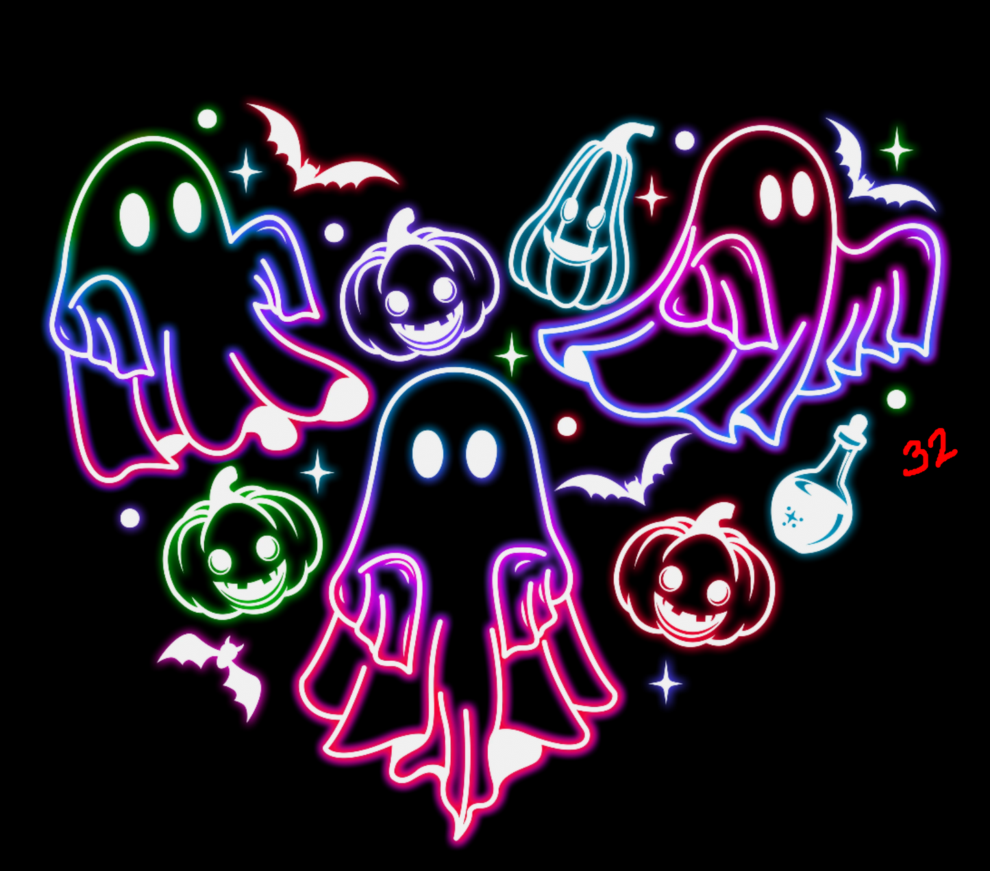 Halloween Neon T-shirt - (Designs 30 thru 39)