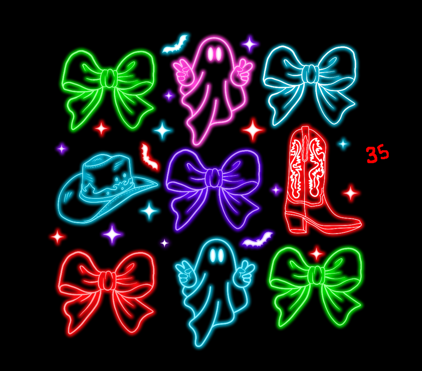 Halloween Neon T-shirt - (Designs 30 thru 39)
